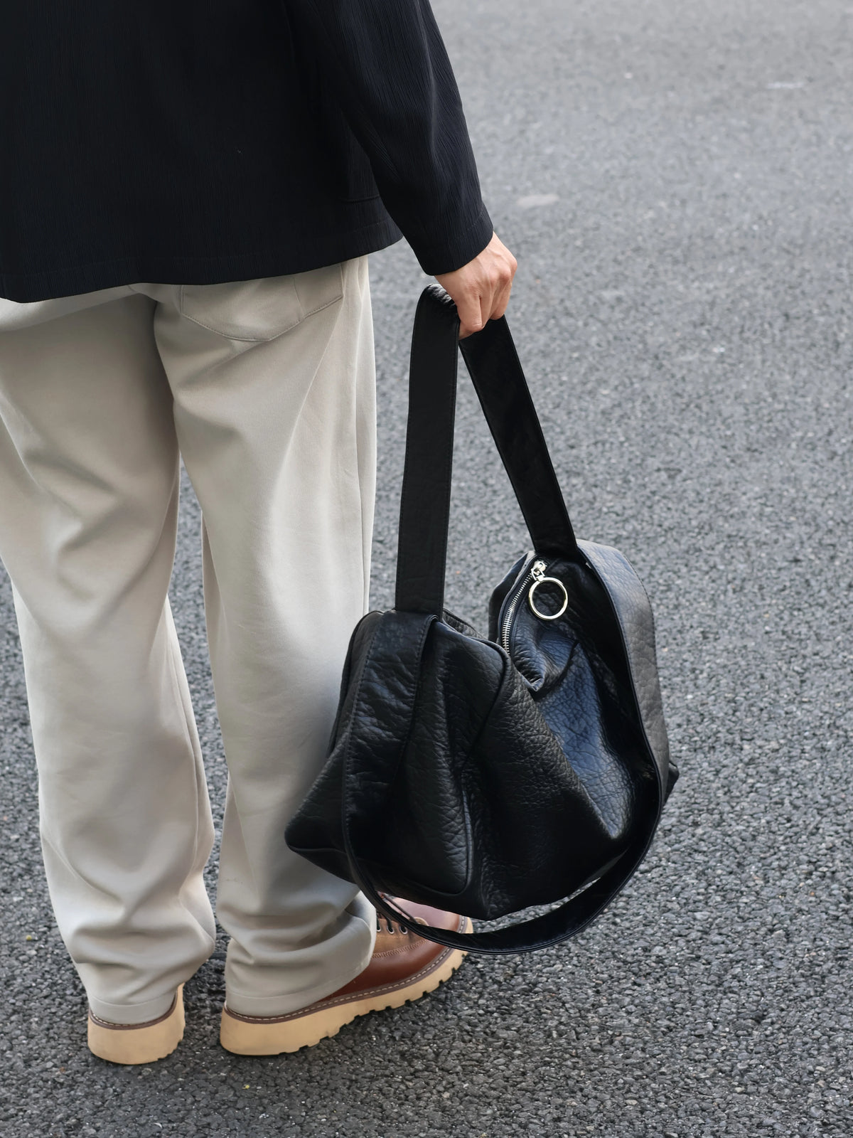 Men's Soft Faux Leather Large Casual Commuter Crossbody Bag