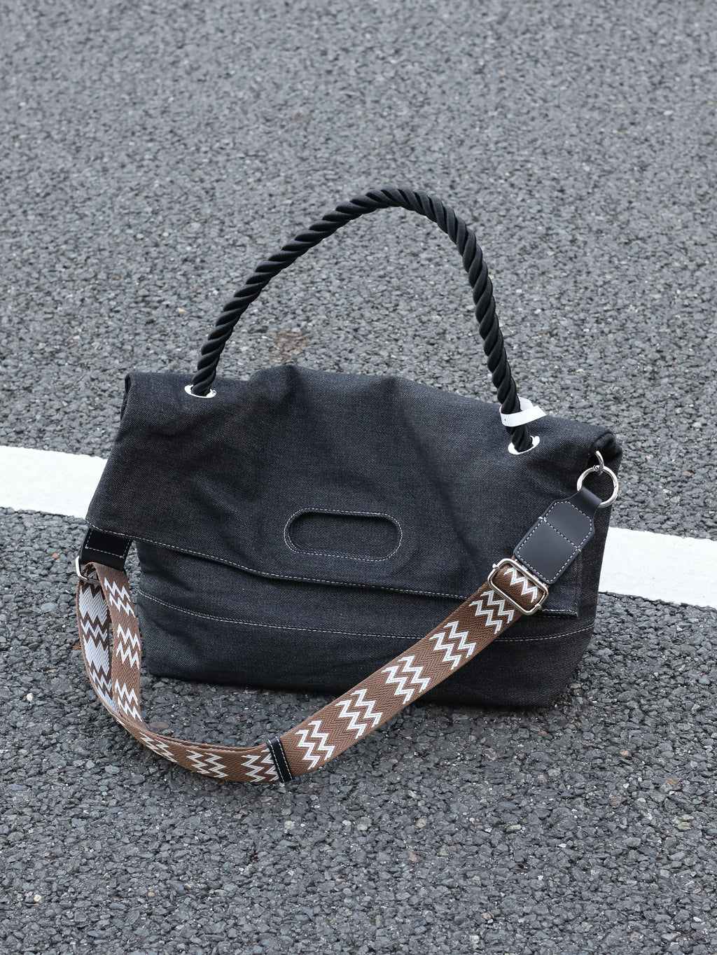 Men's Denim Large Casual Shoulder Crossbody Bag