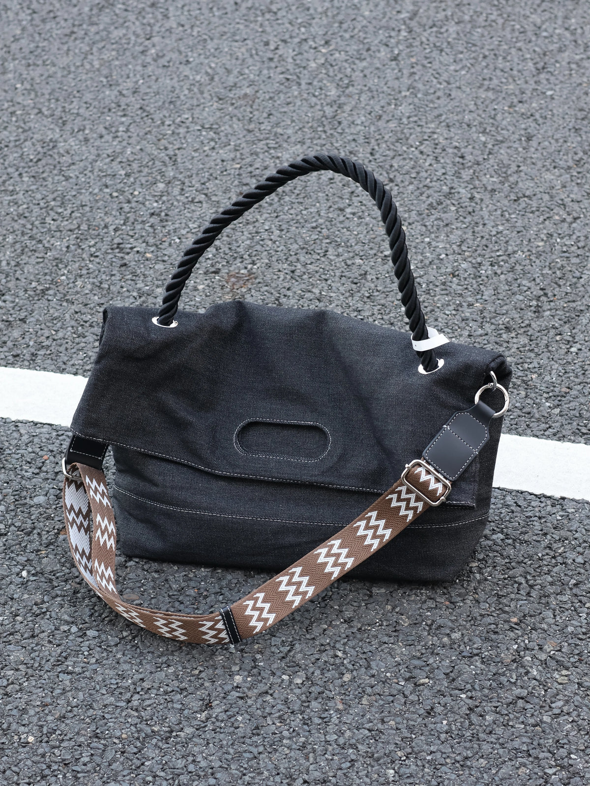 Men's Denim Large Casual Shoulder Crossbody Bag