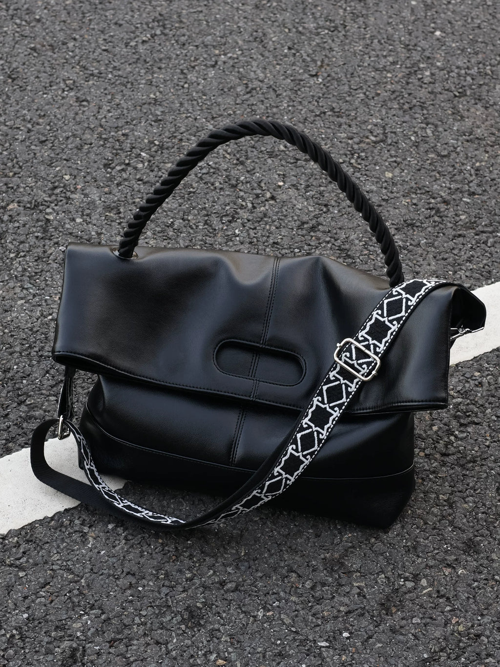 Men's Genuine Cowhide Leather Large Messenger Crossbody Bag