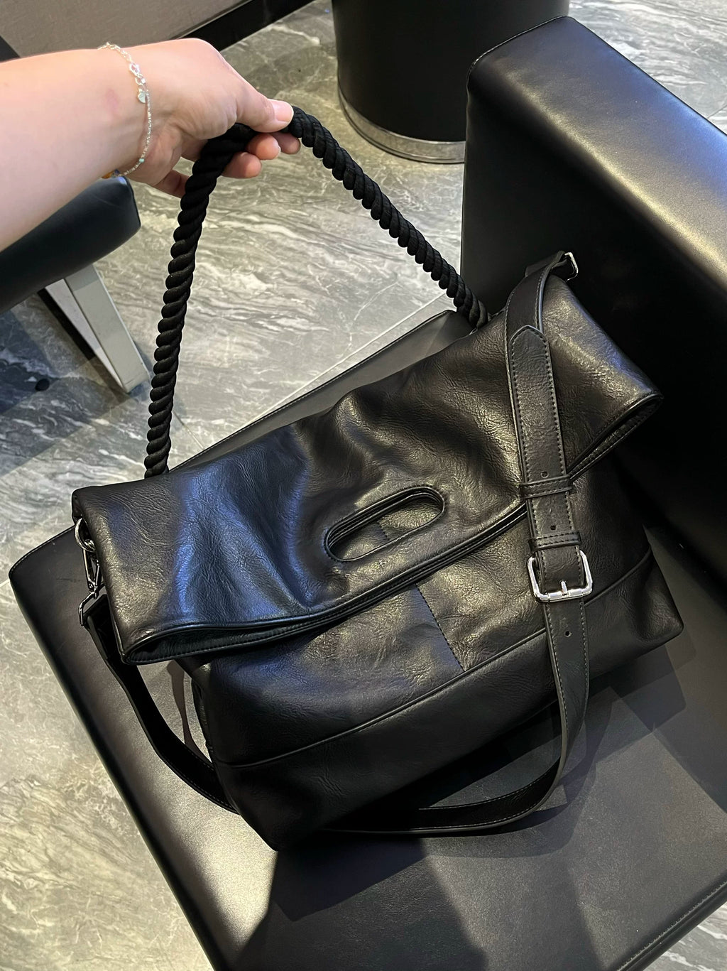 Men's Synthetic Leather Large Casual Commuter Crossbody Bag