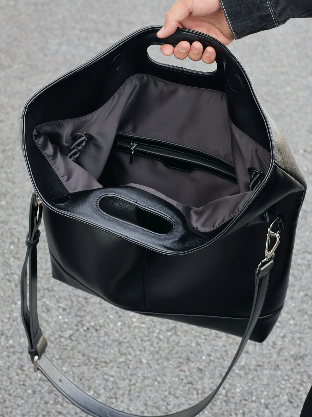 Men's Genuine Cowhide Leather Large Messenger Crossbody Bag