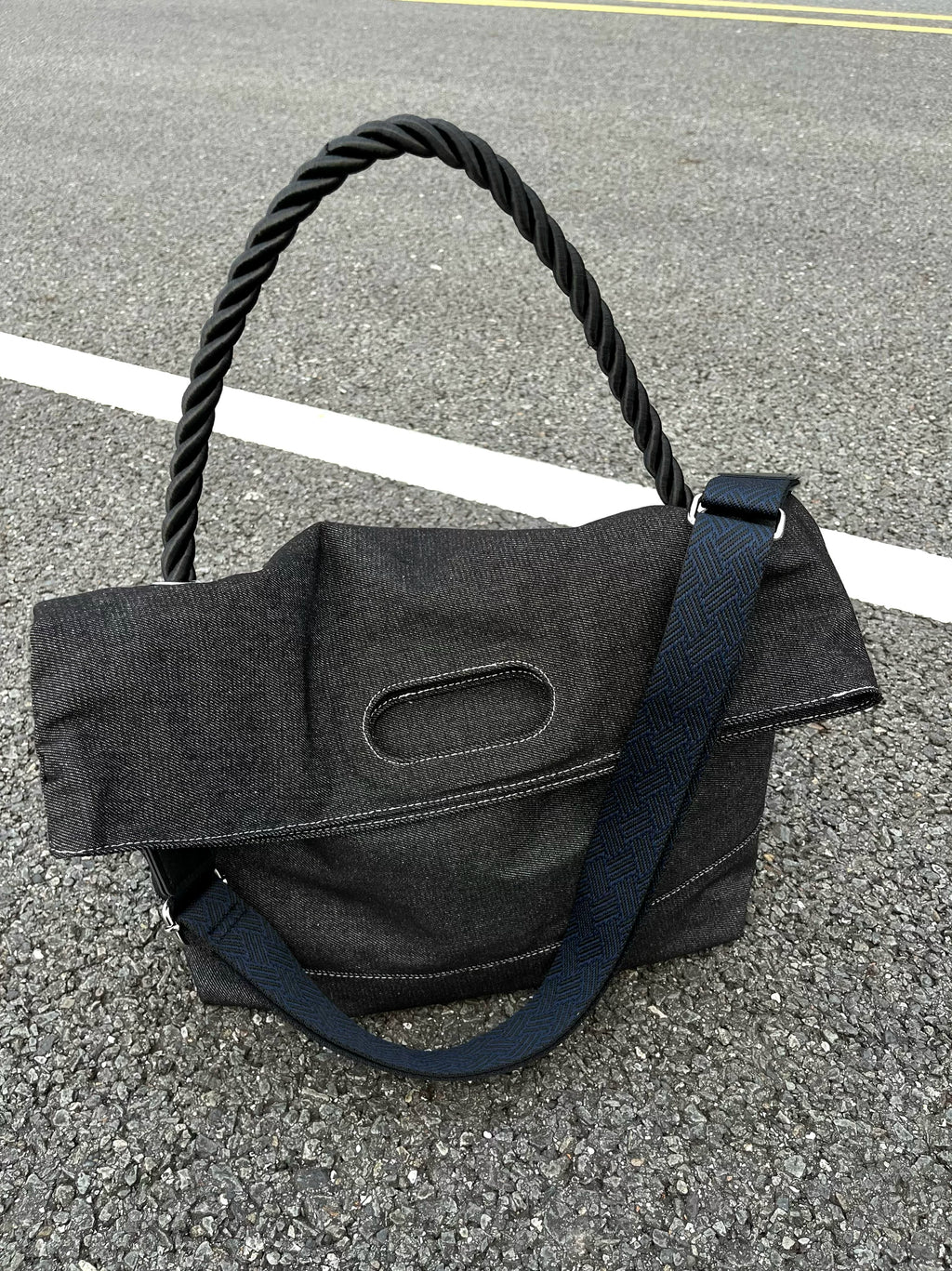Men's Denim Large Casual Shoulder Crossbody Bag