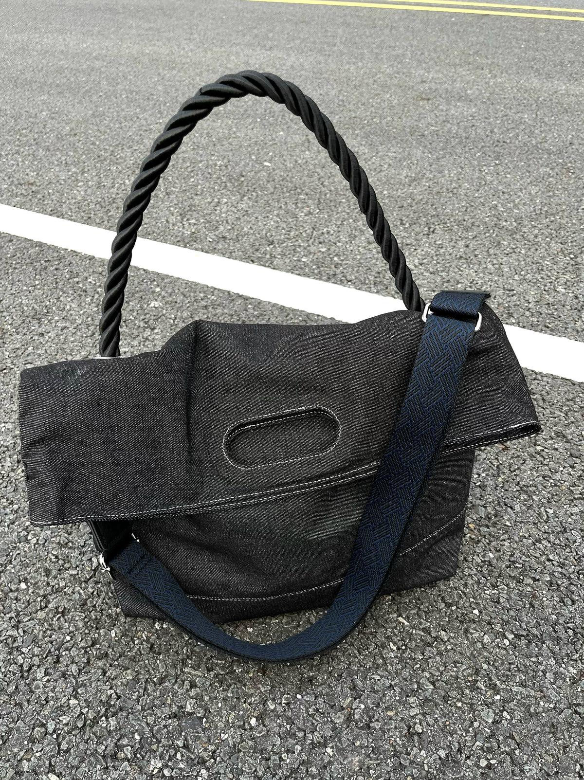 Men's Denim Large Casual Shoulder Crossbody Bag