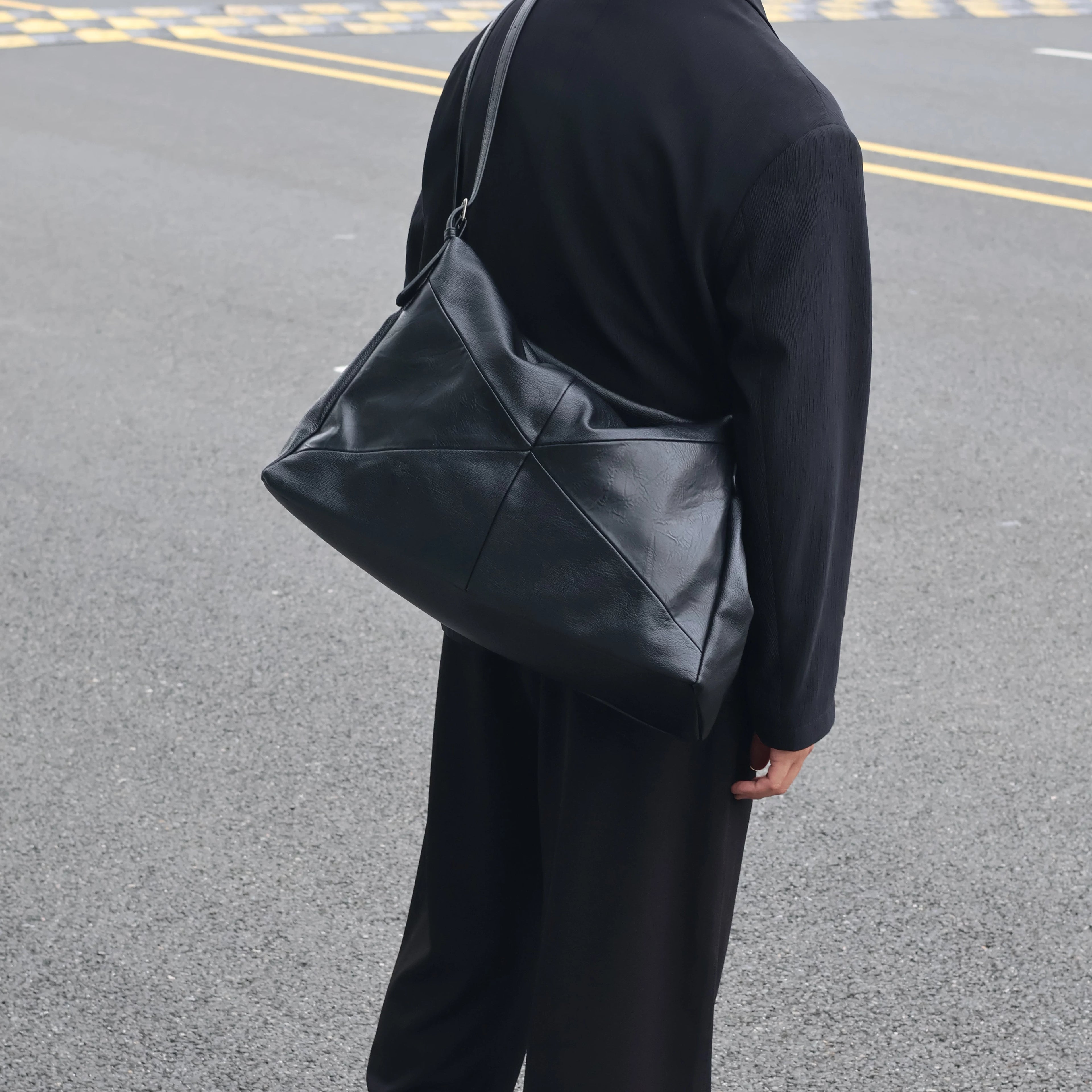 Men's Soft Synthetic Leather Large Casual Shoulder Crossbody Bag