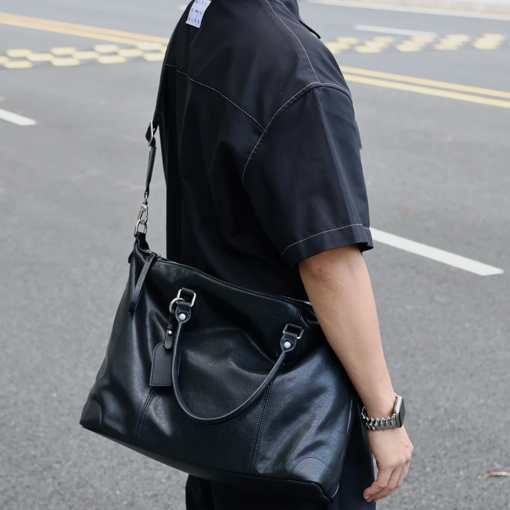 Men's Genuine Leather Large Casual Shoulder Crossbody Bag