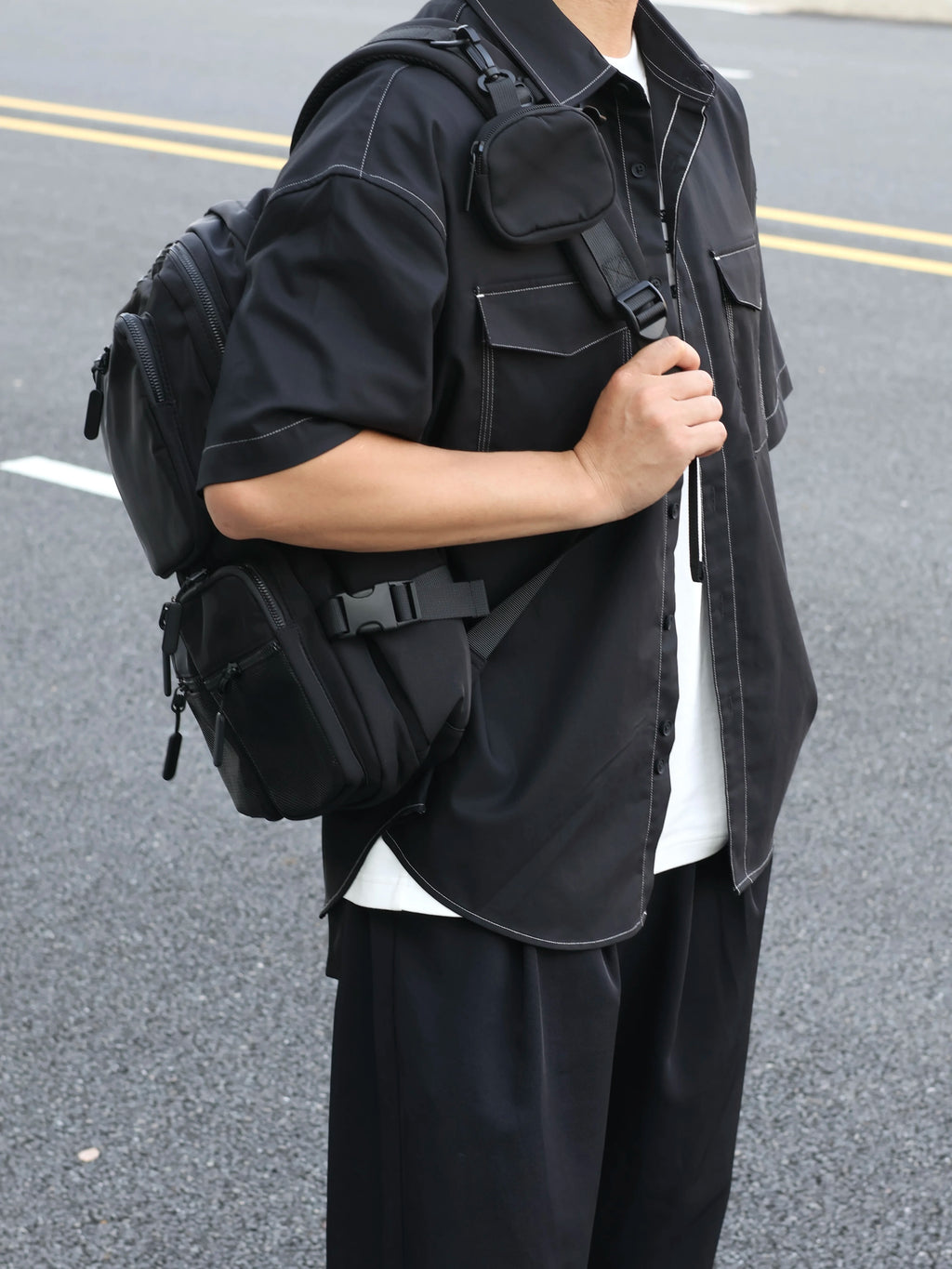 Men's Canvas Multifunctional Travel Laptop Commuter Backpack
