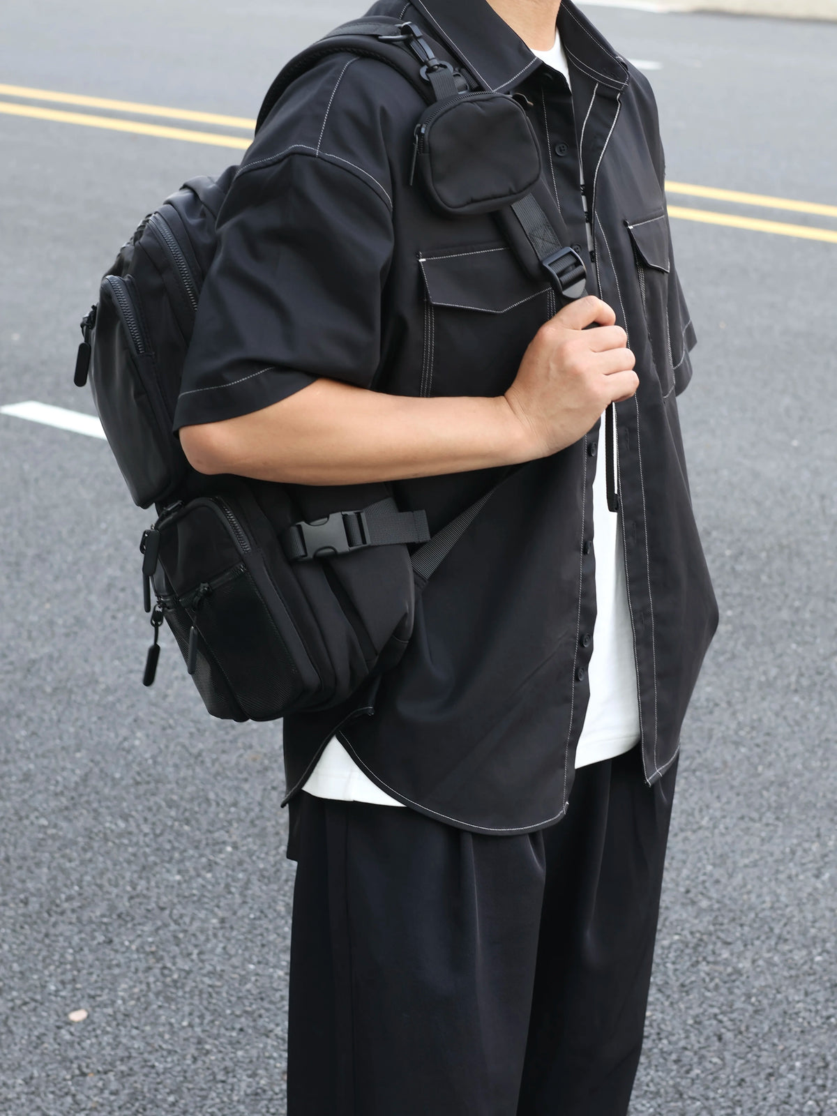 Men's Canvas Multifunctional Travel Laptop Commuter Backpack
