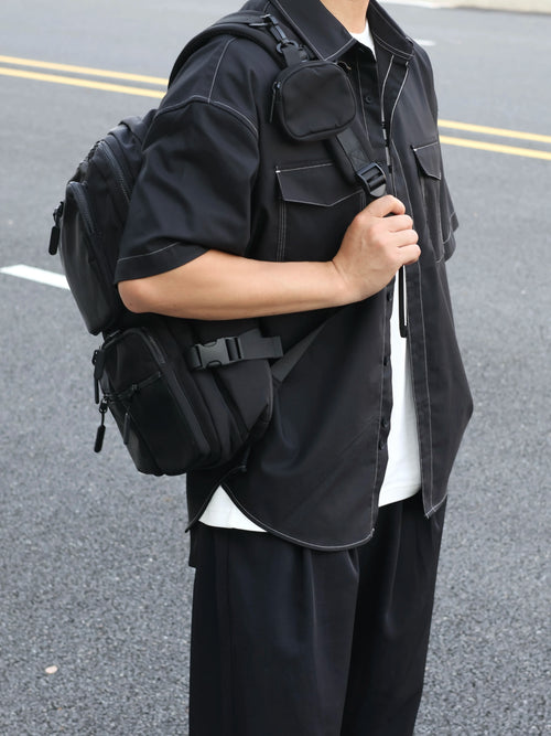 Men's Canvas Multifunctional Travel Laptop Commuter Backpack