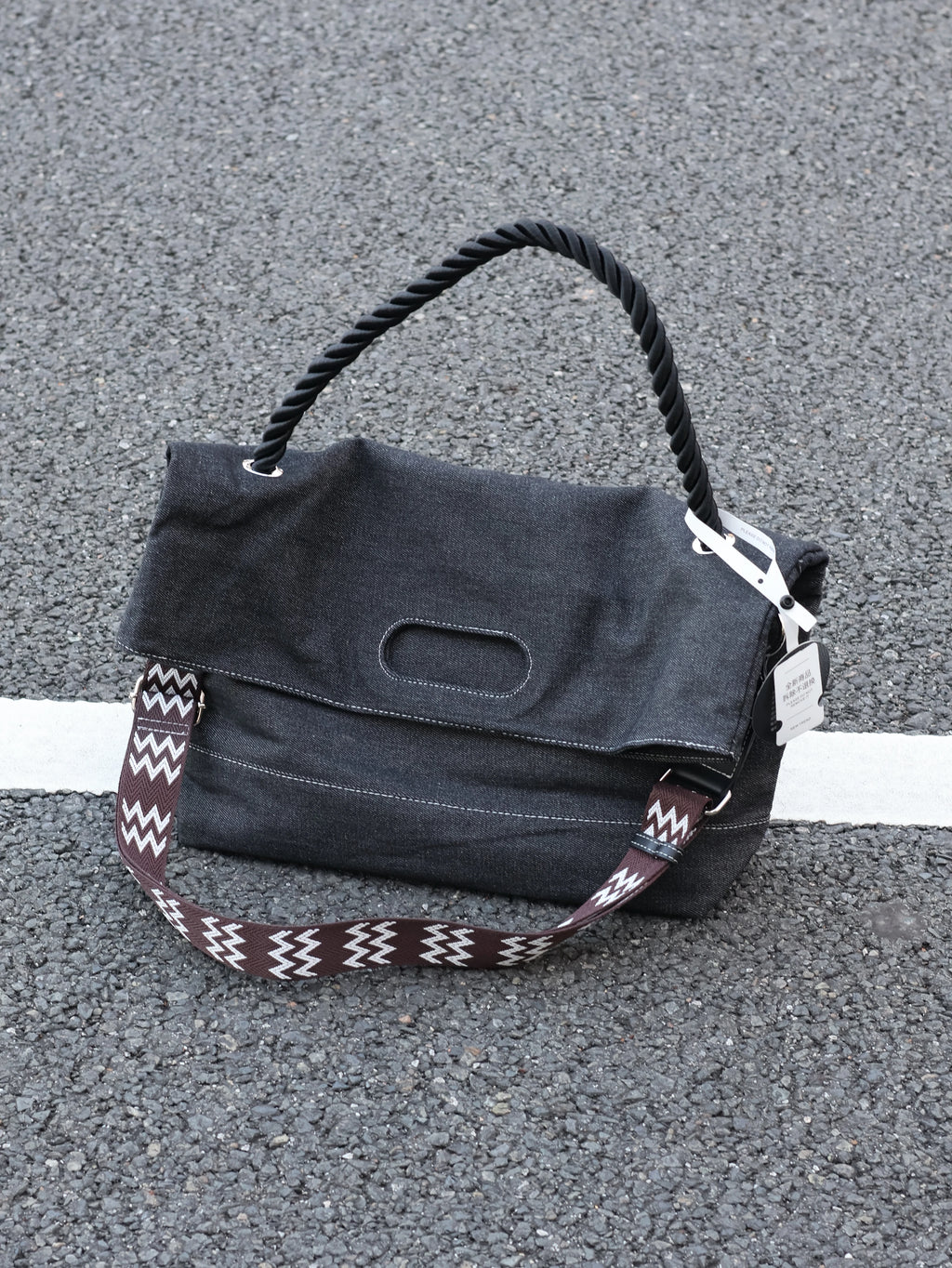 Men's Denim Large Casual Shoulder Crossbody Bag