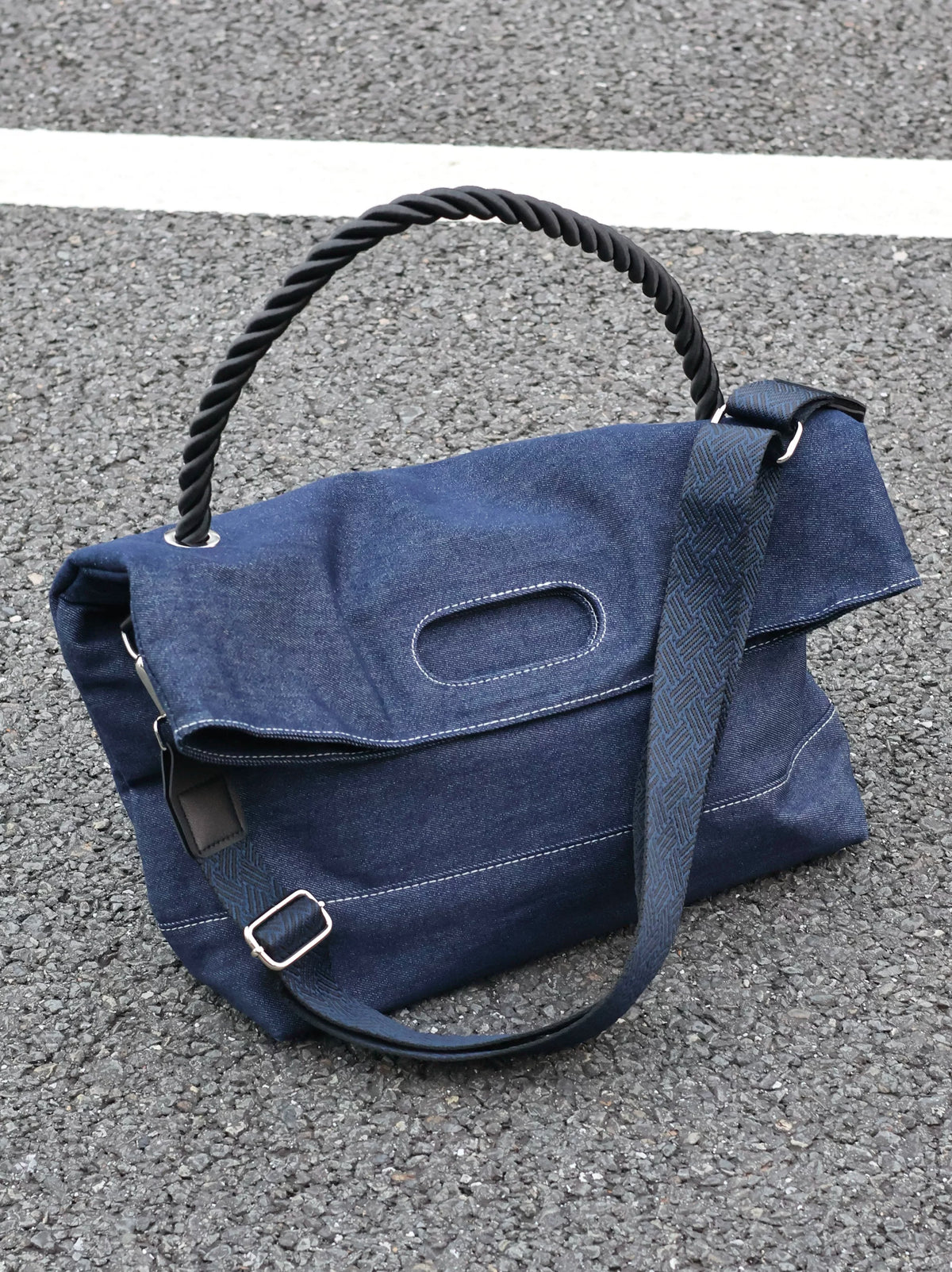 Men's Denim Large Casual Commuter Crossbody Bag