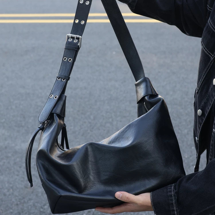 Men's Cowhide Large Casual Shoulder Crossbody Bag