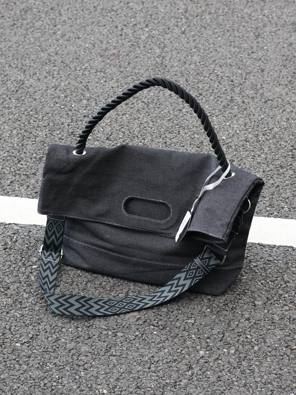 Men's Denim Large Casual Shoulder Crossbody Bag