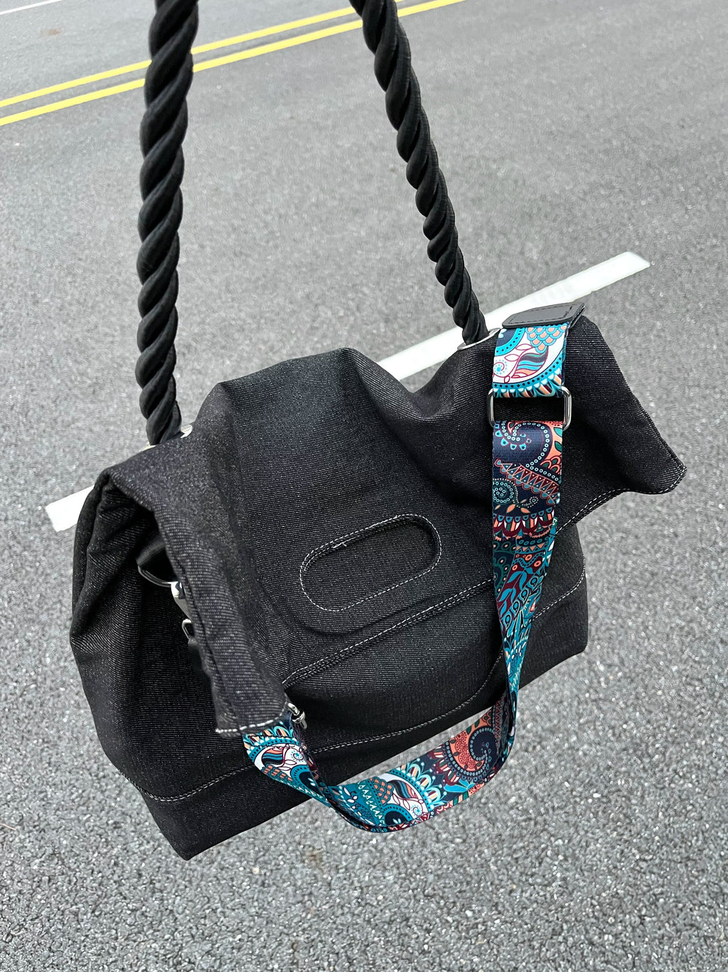 Men's Denim Large Casual Shoulder Crossbody Bag