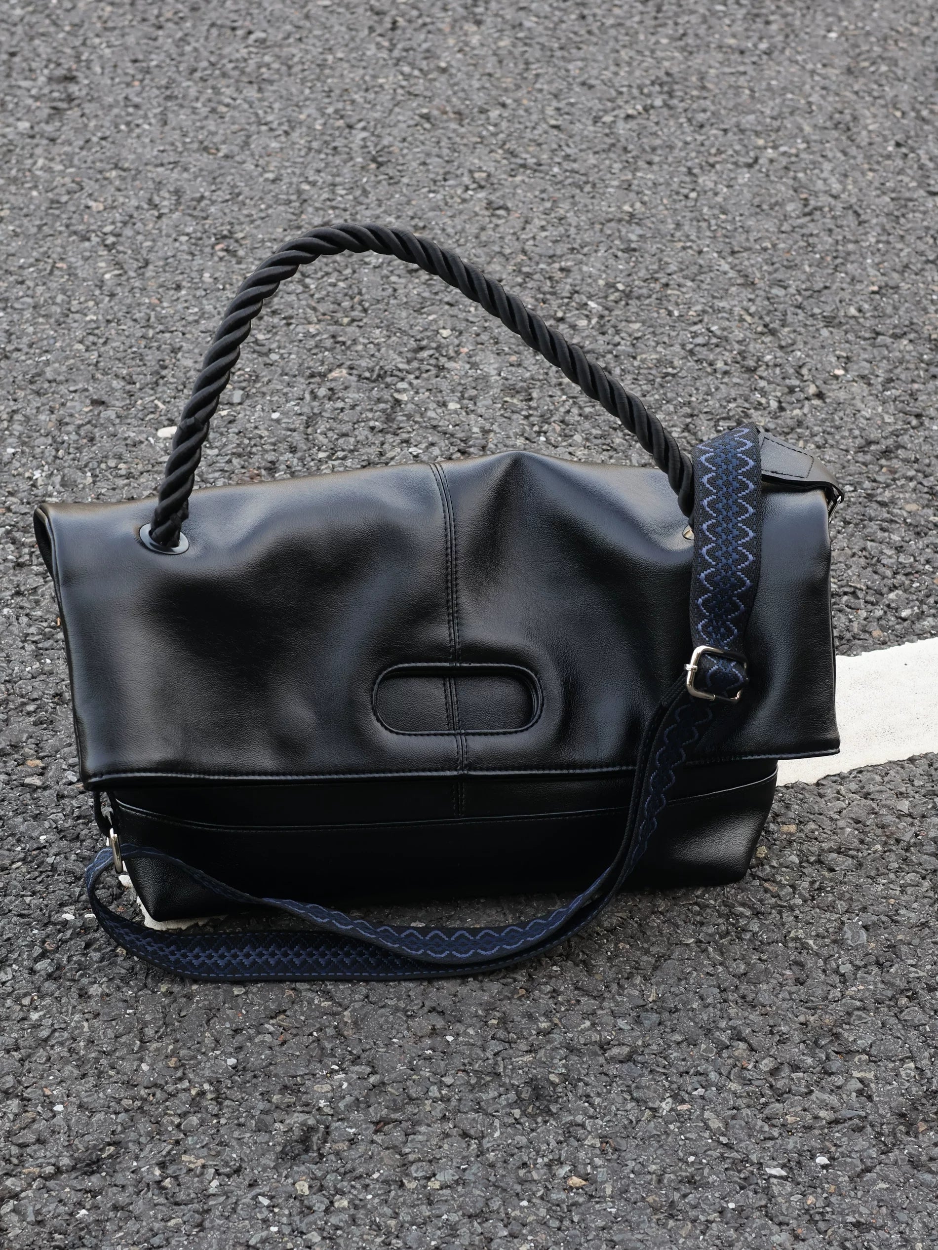 Men's Genuine Cowhide Leather Large Messenger Crossbody Bag