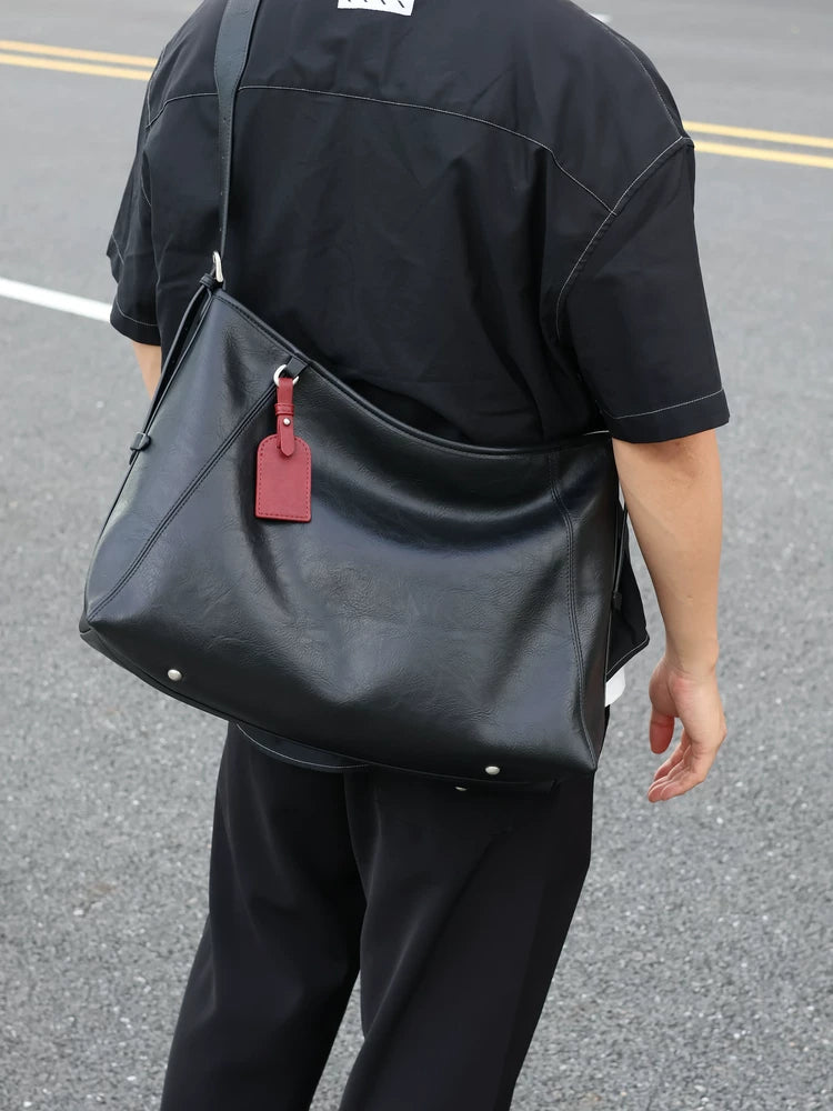 Men's Genuine Leather Large Casual Shoulder Crossbody Bag