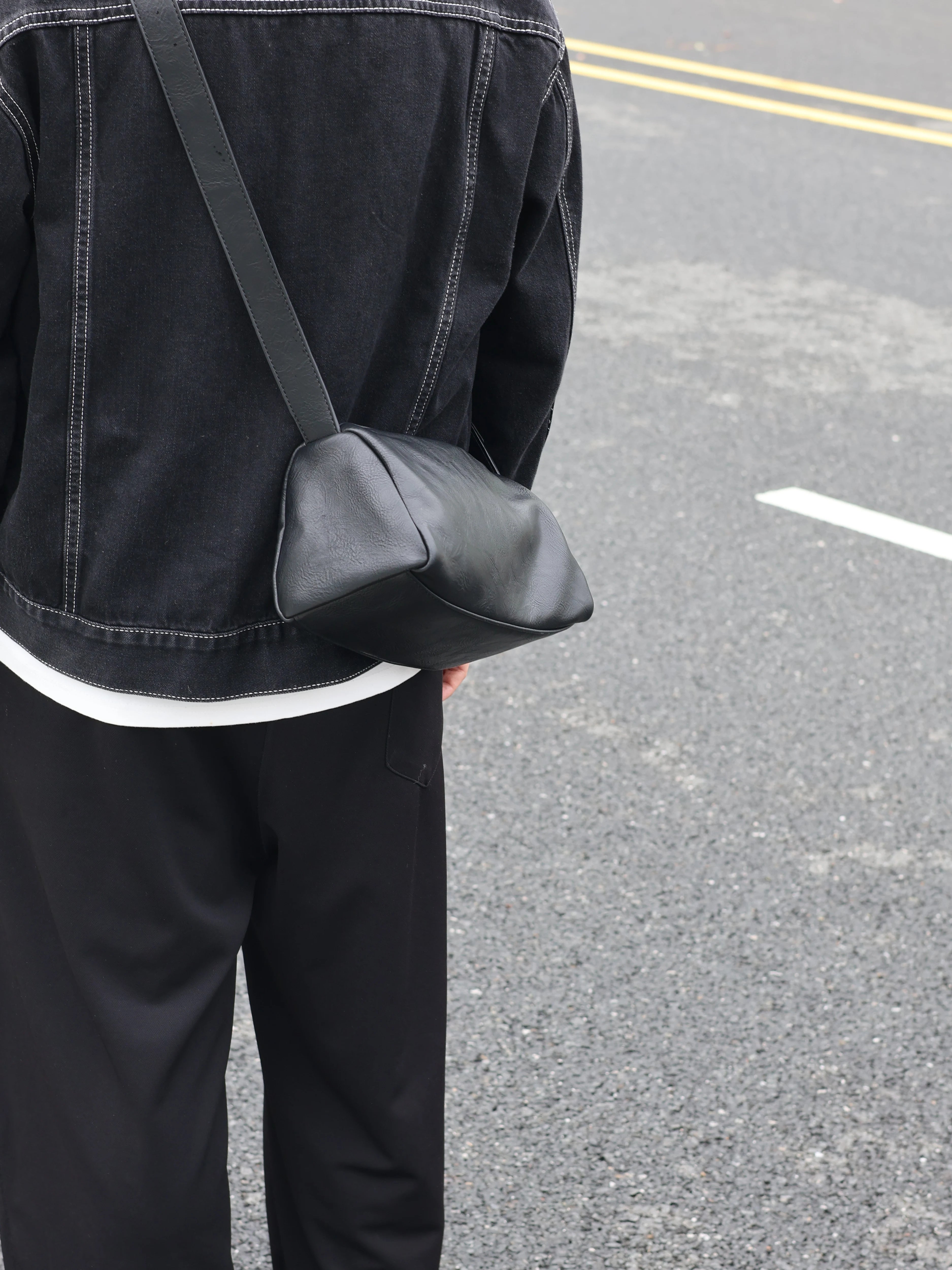 Men's Soft Faux Leather Casual Commuter Crossbody Bag