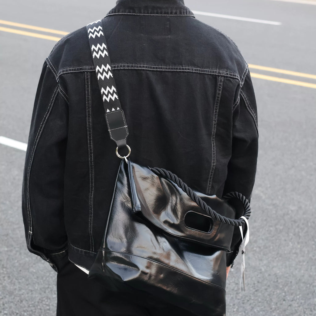 Men's Soft Synthetic Leather Large Casual Shoulder Crossbody Bag