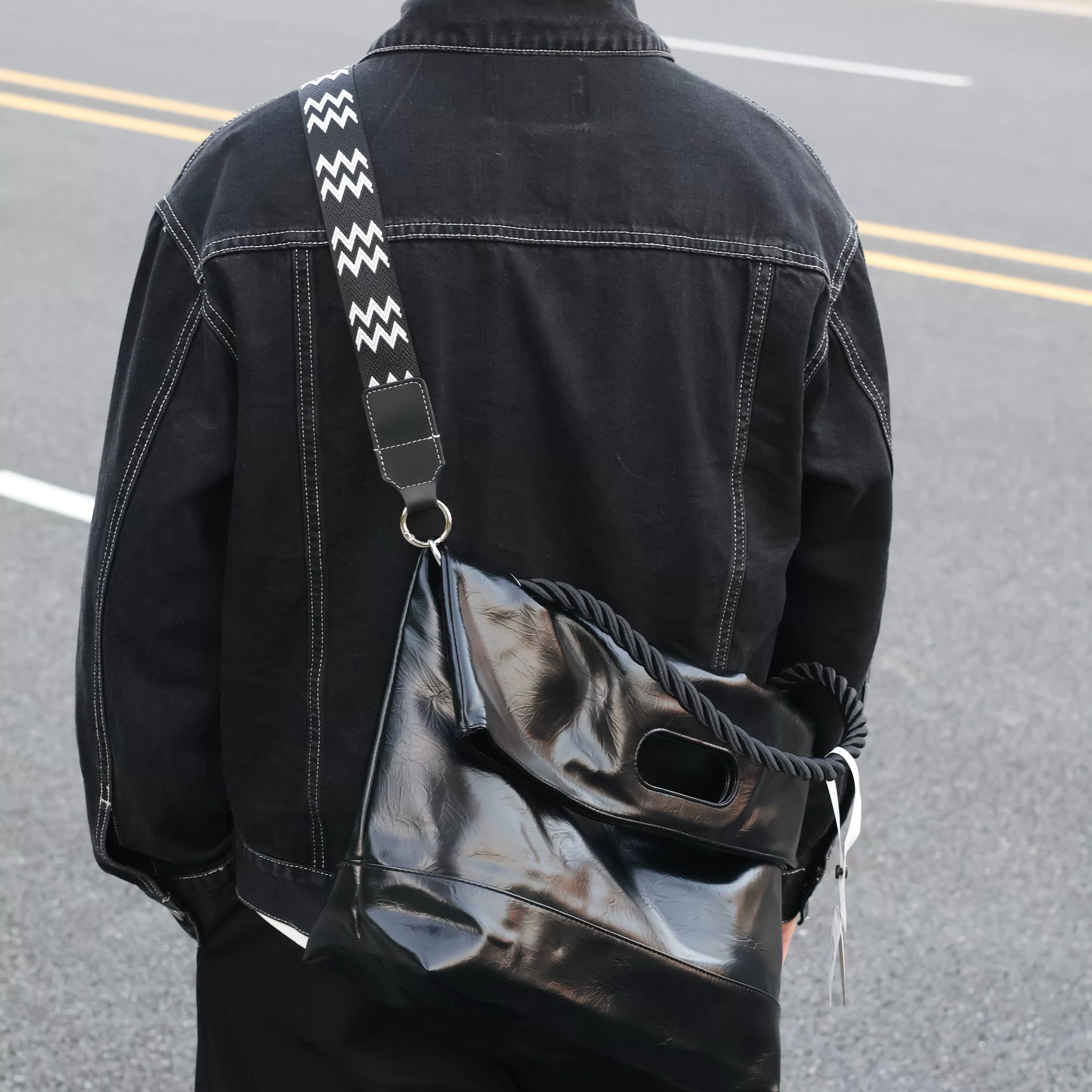 Men's Soft Synthetic Leather Large Casual Shoulder Crossbody Bag