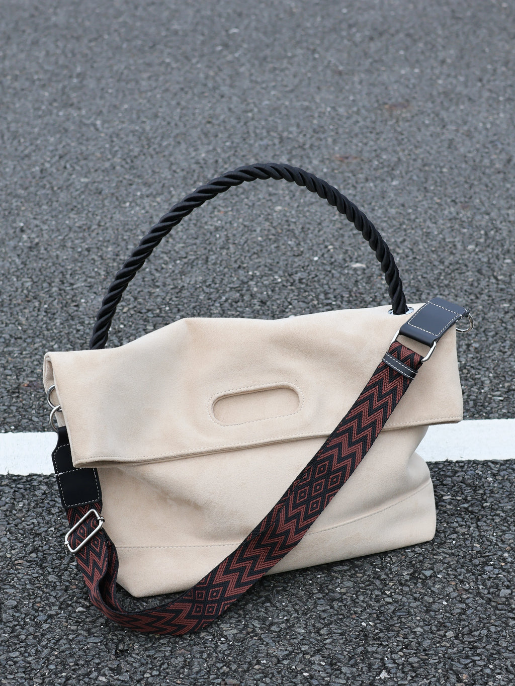 Men's Suede Large Casual Shoulder Crossbody Bag