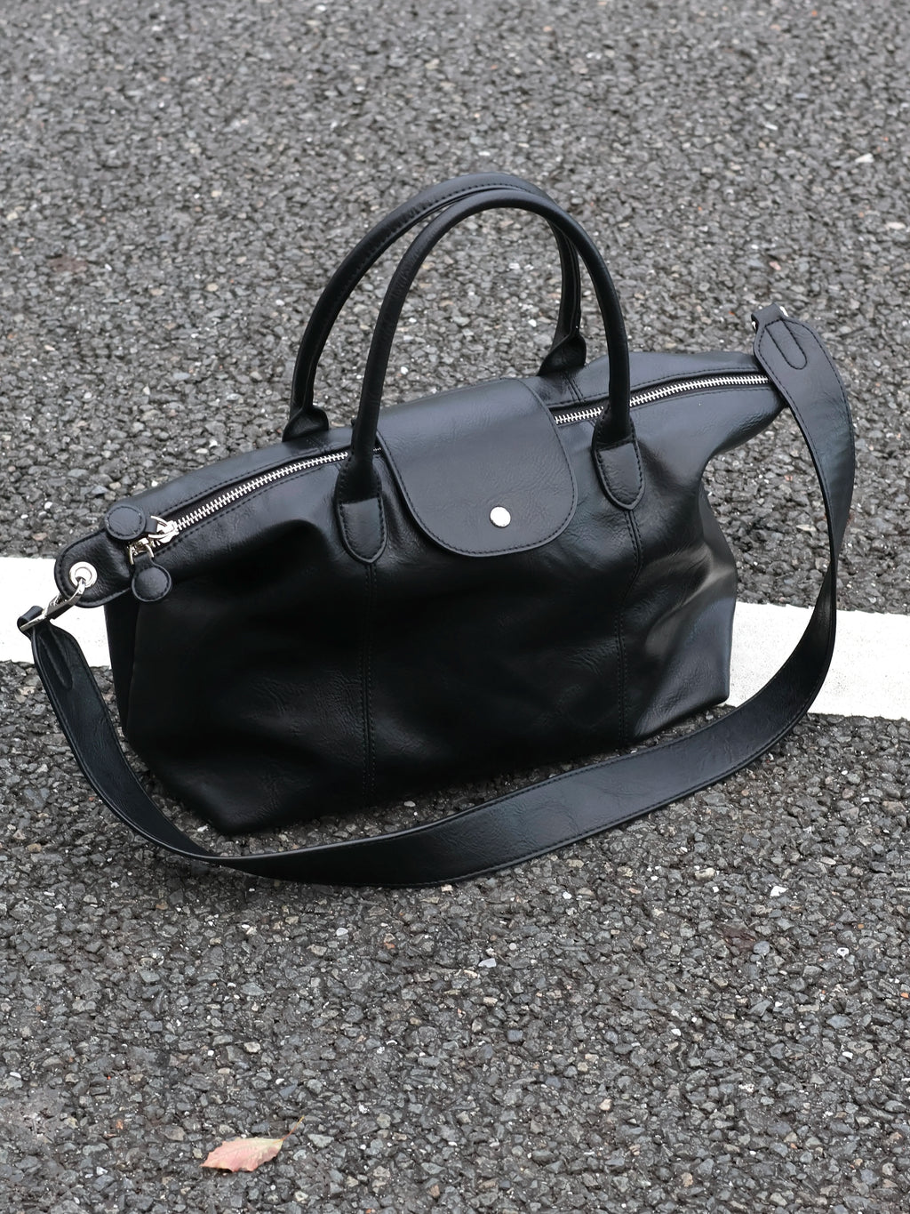 Men's Faux Leather Dumpling Crossbody Bag Large Casual Commuter Tote