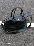 Men's Faux Leather Dumpling Crossbody Bag Large Casual Commuter Tote
