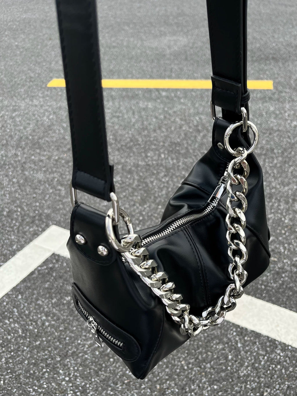 Women's Soft Faux Leather Vintage Biker Shoulder Bag