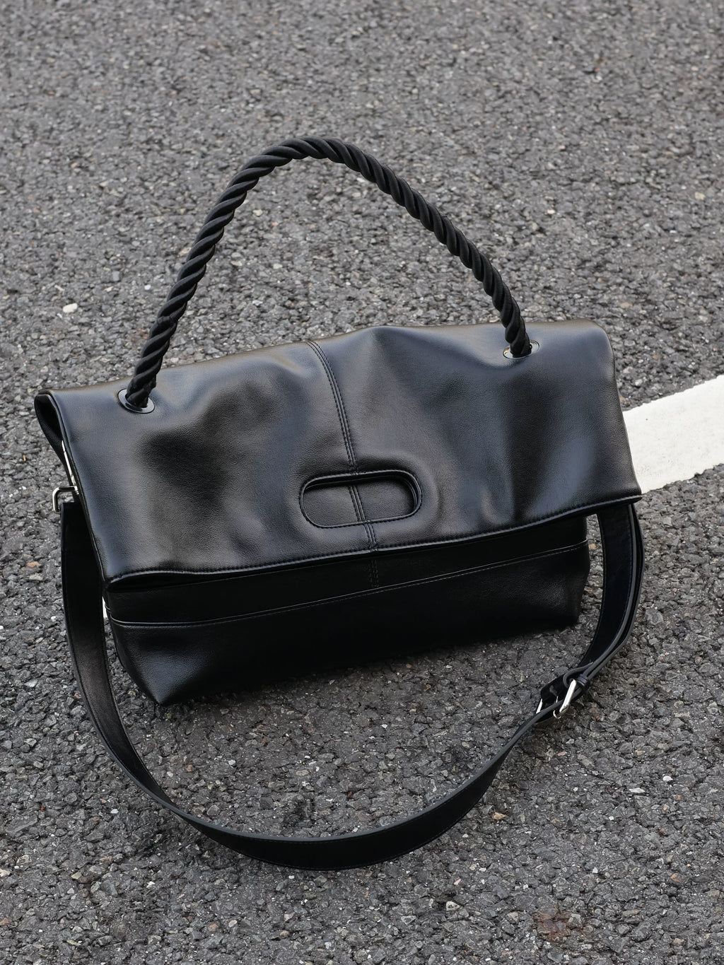 Men's Genuine Cowhide Leather Large Messenger Crossbody Bag