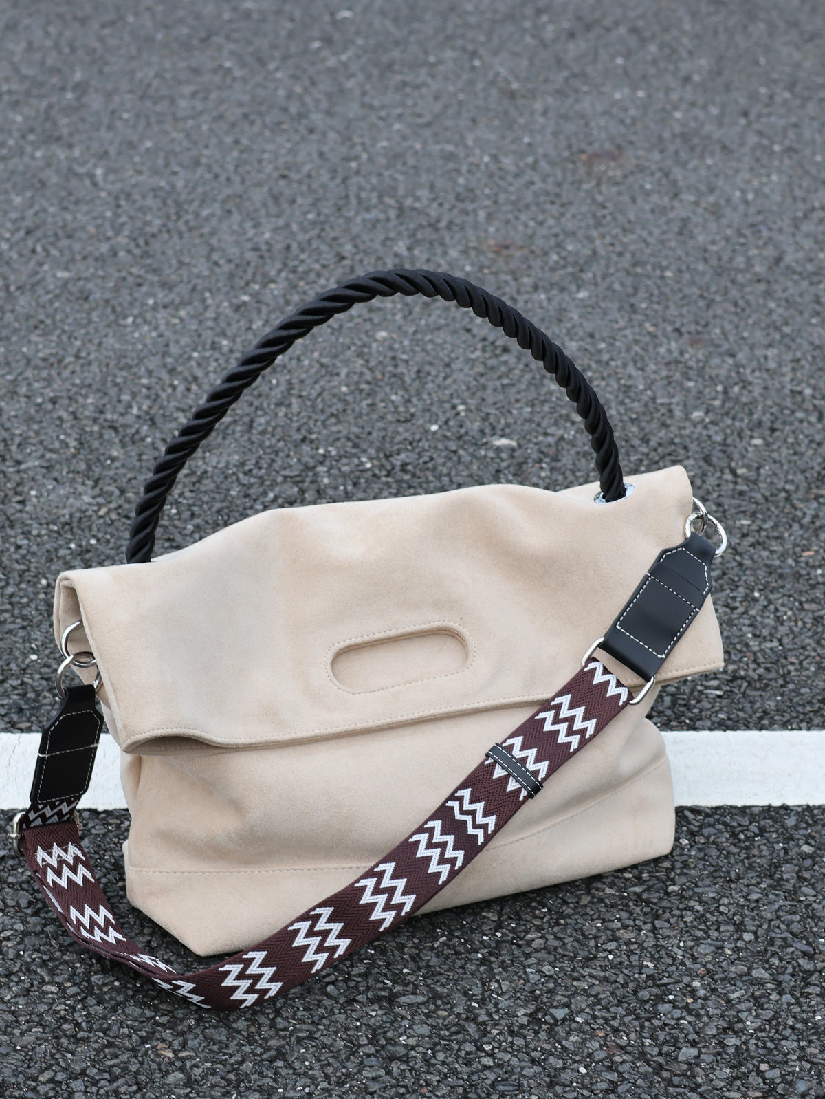 Men's Suede Large Casual Shoulder Crossbody Bag