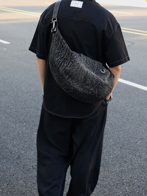 Men's Denim Casual Dumpling Crossbody Bag