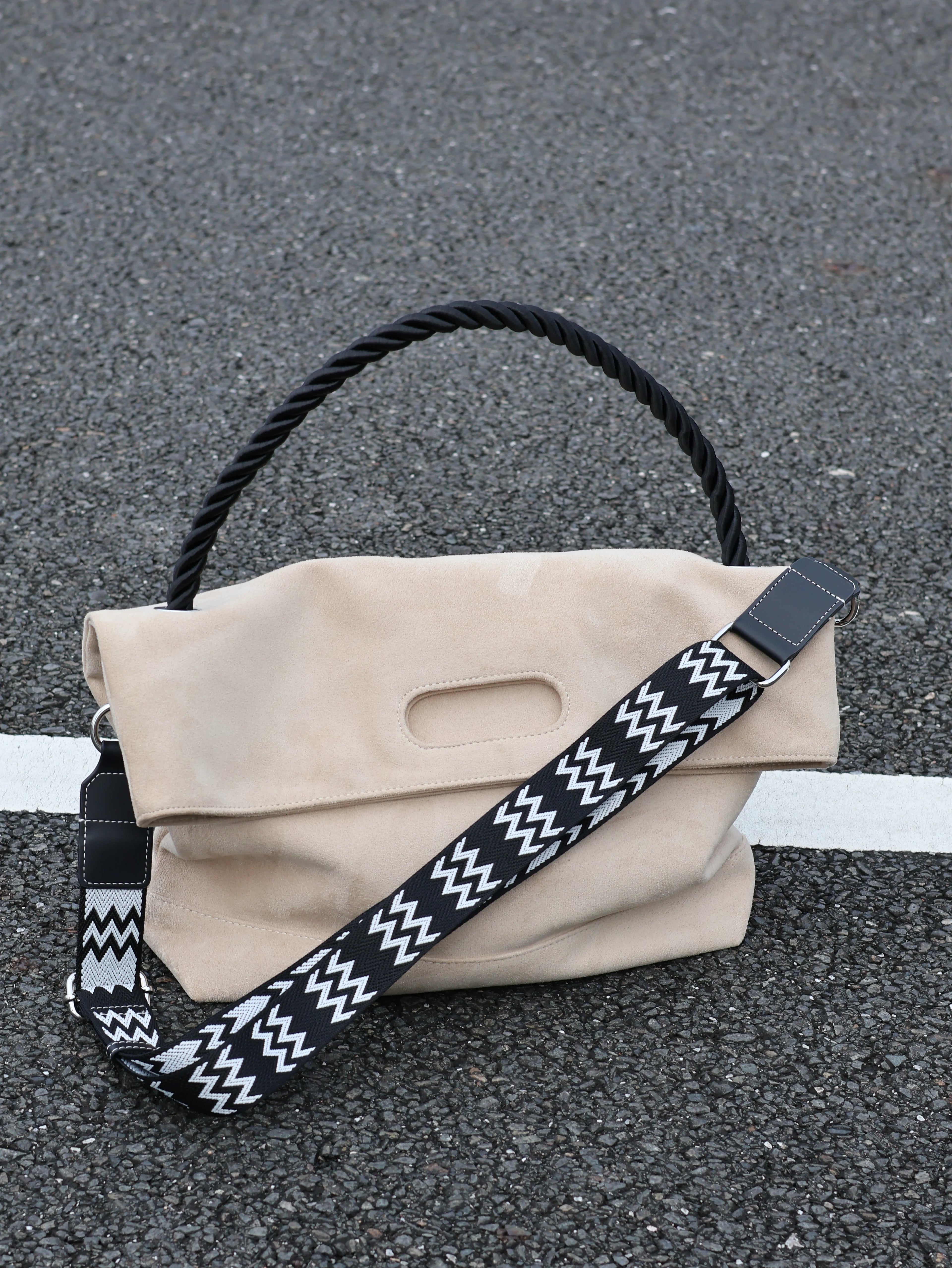 Men's Suede Large Casual Shoulder Crossbody Bag