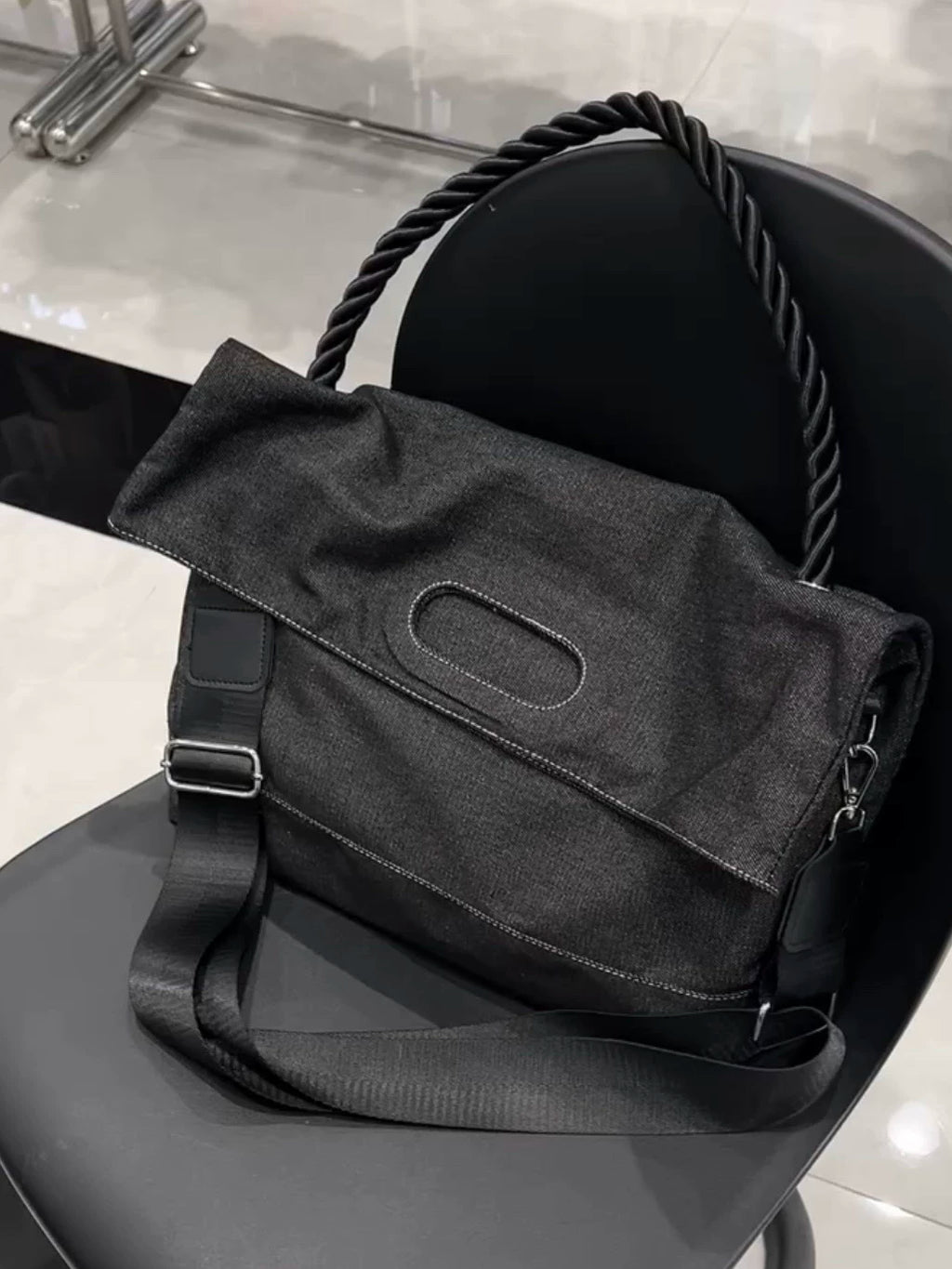 Men's Denim Large Casual Shoulder Crossbody Bag