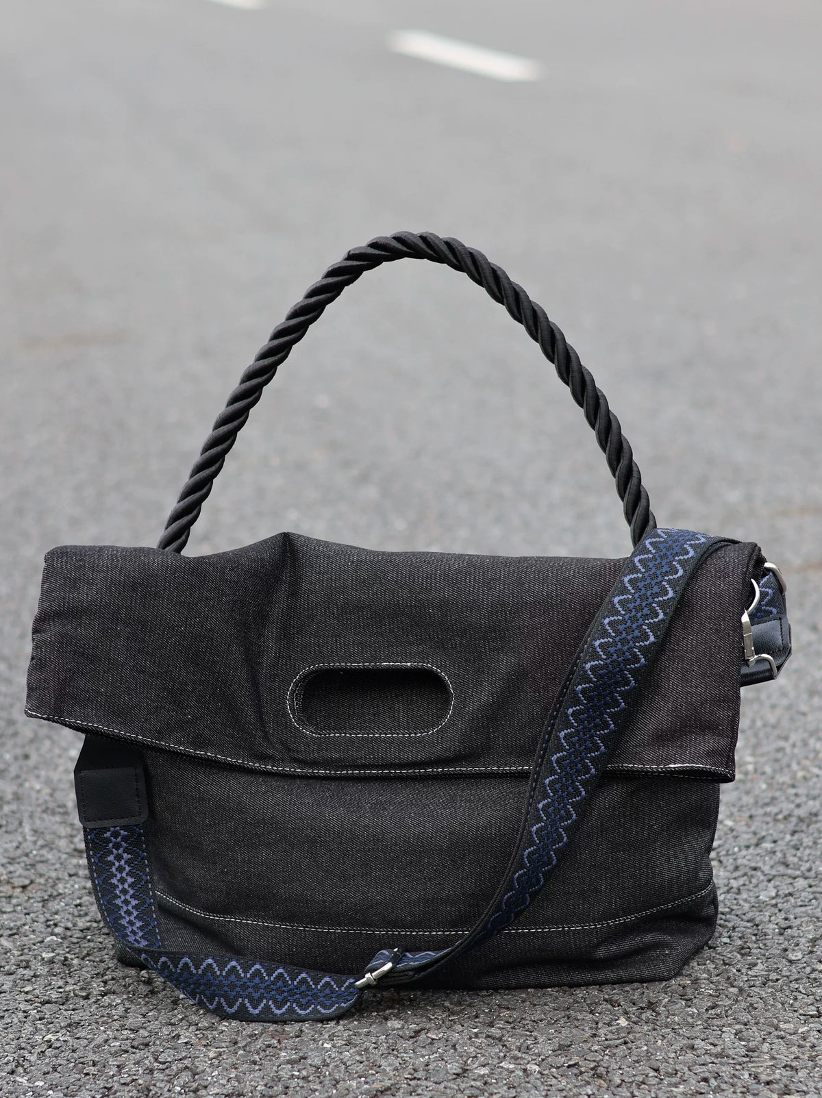 Men's Denim Large Casual Shoulder Crossbody Bag
