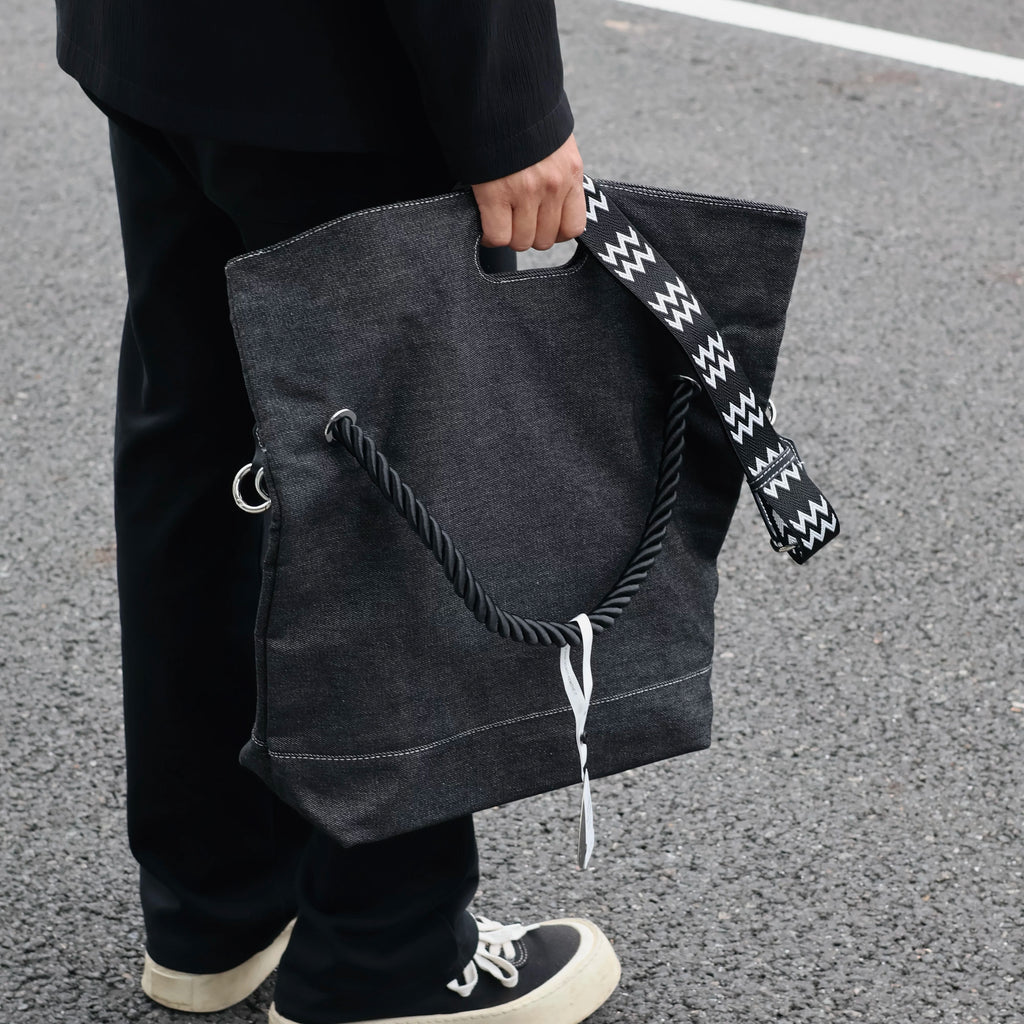 Men's Denim Large Casual Shoulder Crossbody Bag