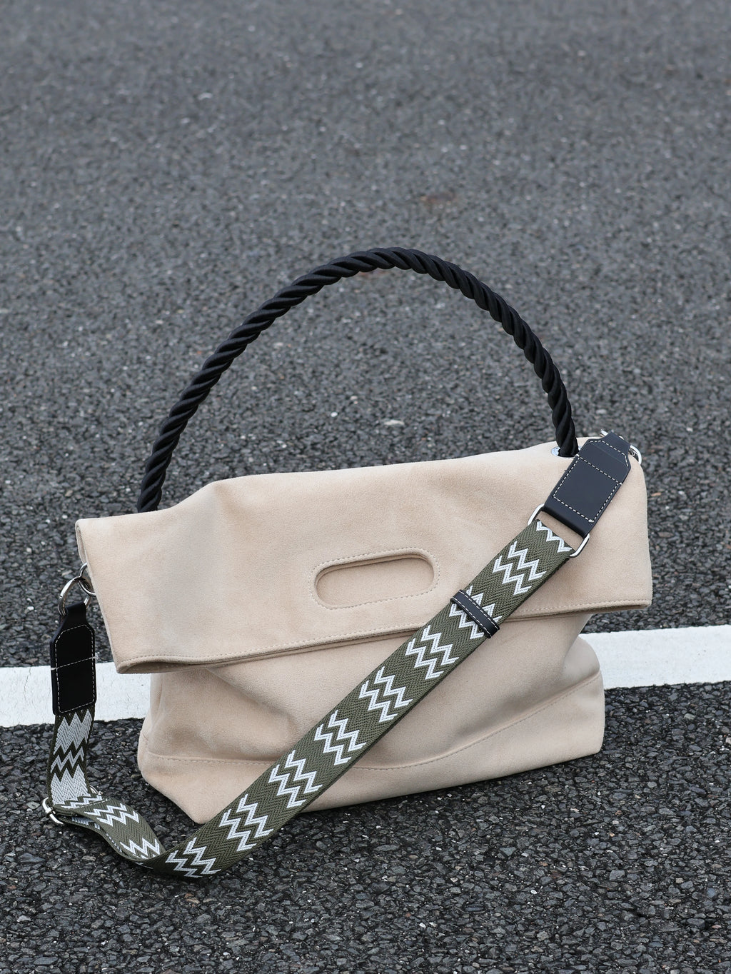 Men's Suede Large Casual Shoulder Crossbody Bag