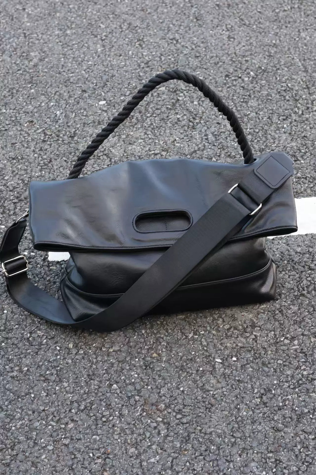Men's Synthetic Leather Large Casual Commuter Crossbody Bag