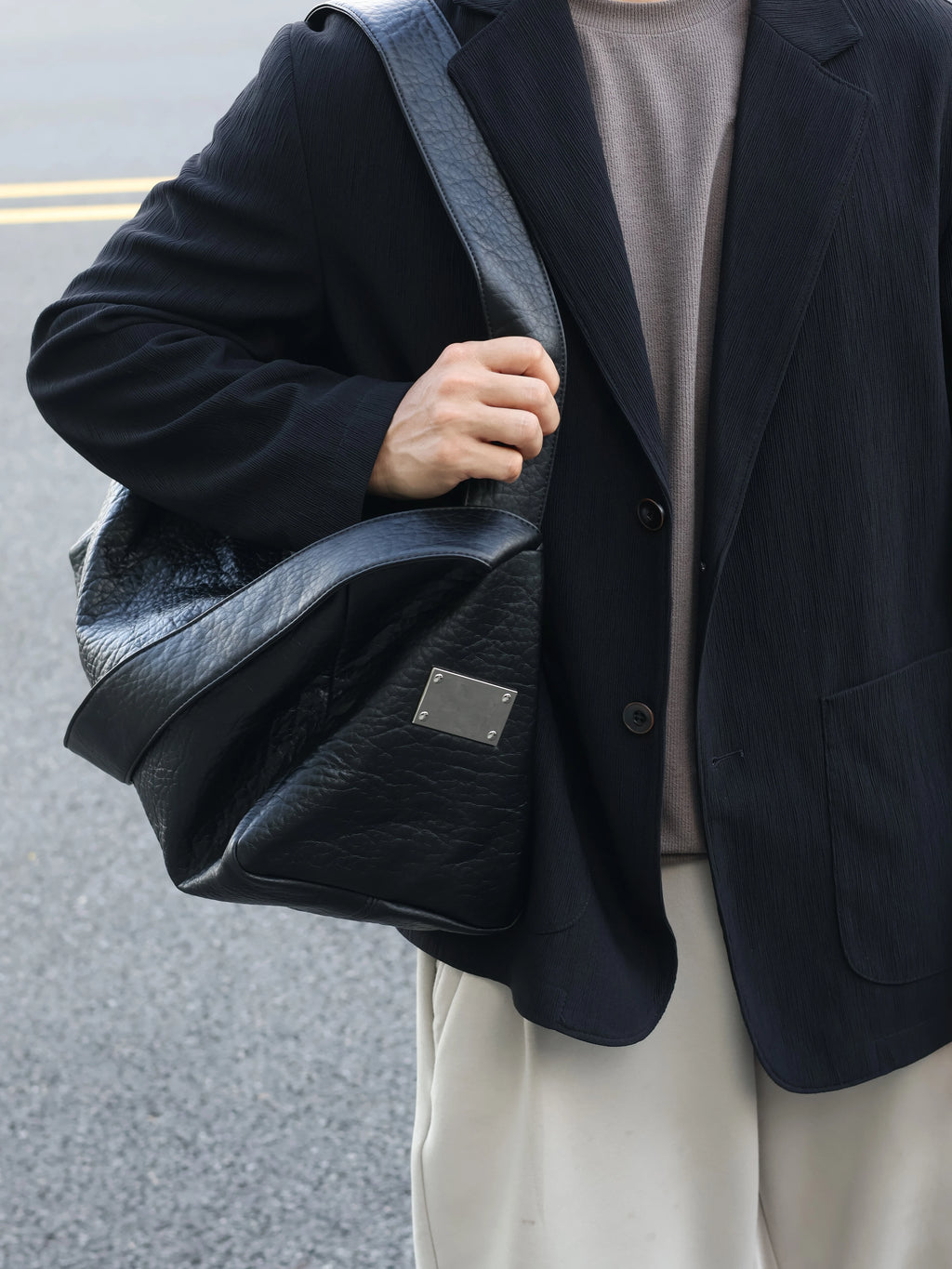 Men's Soft Faux Leather Large Casual Commuter Crossbody Bag