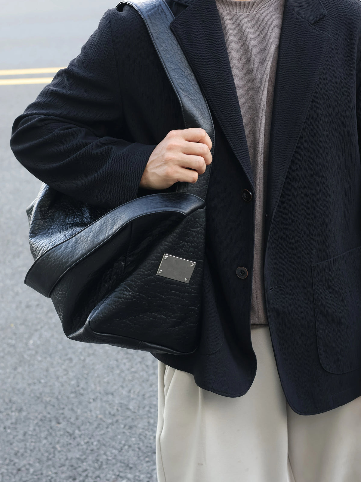 Men's Soft Faux Leather Large Casual Commuter Crossbody Bag
