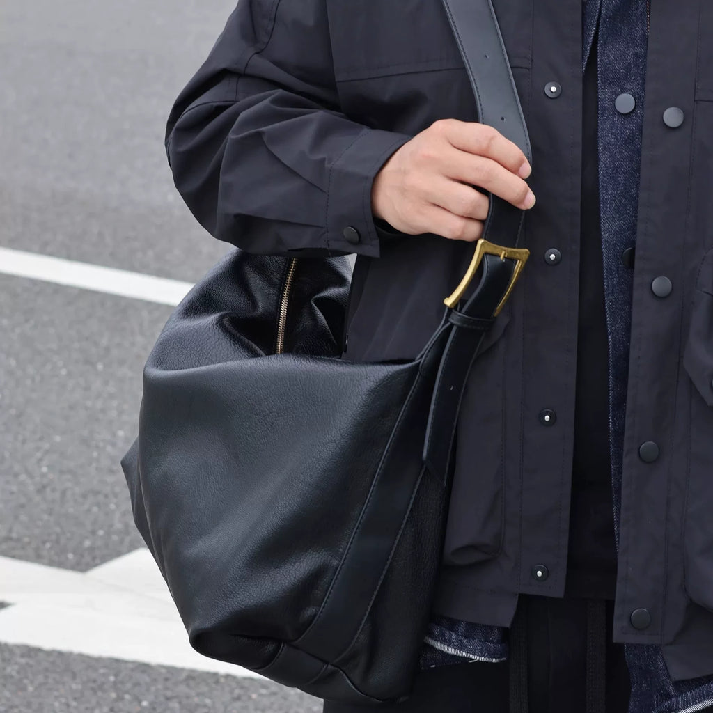 Men's Soft Synthetic Leather Large Casual Shoulder Crossbody Bag
