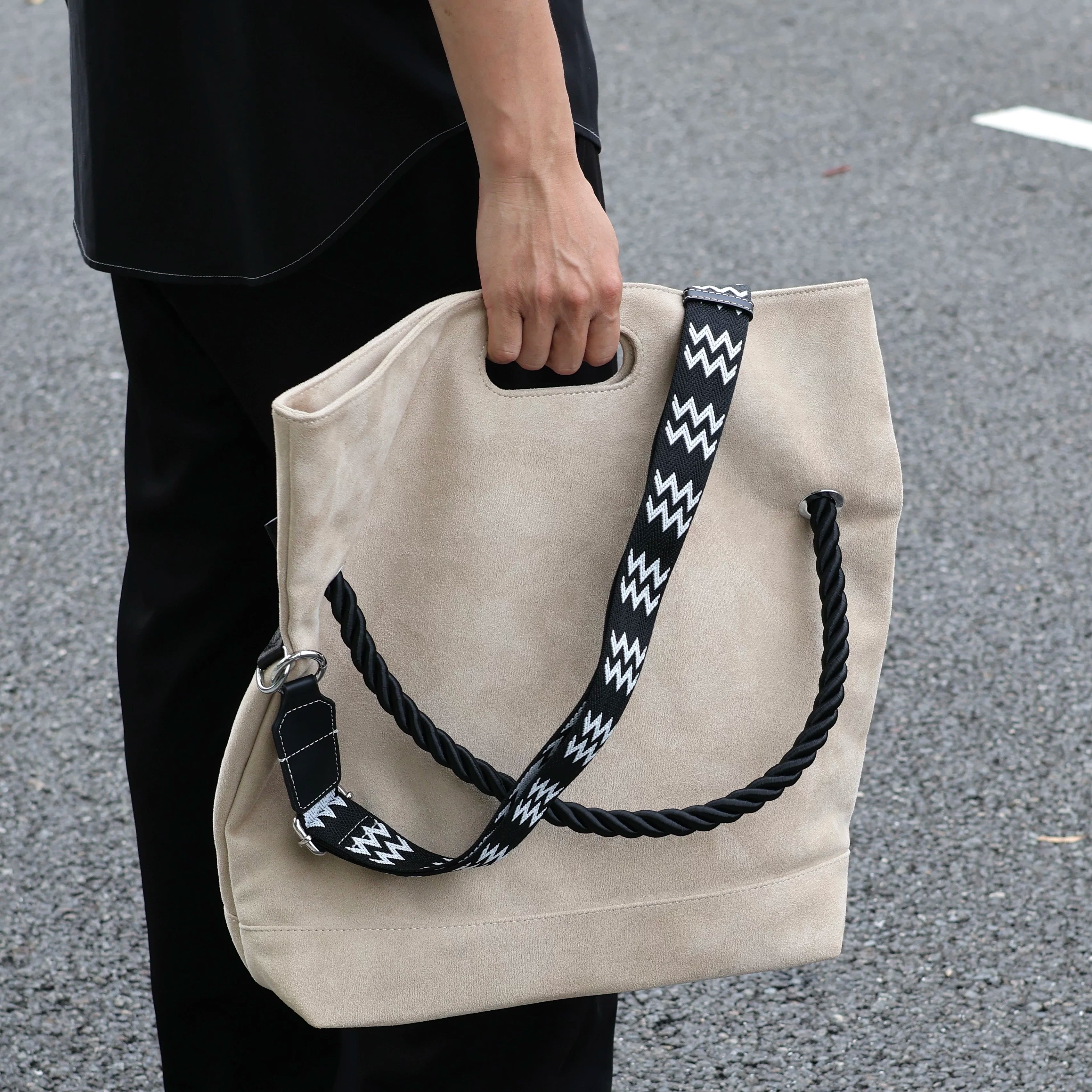 Men's Suede Large Casual Shoulder Crossbody Bag