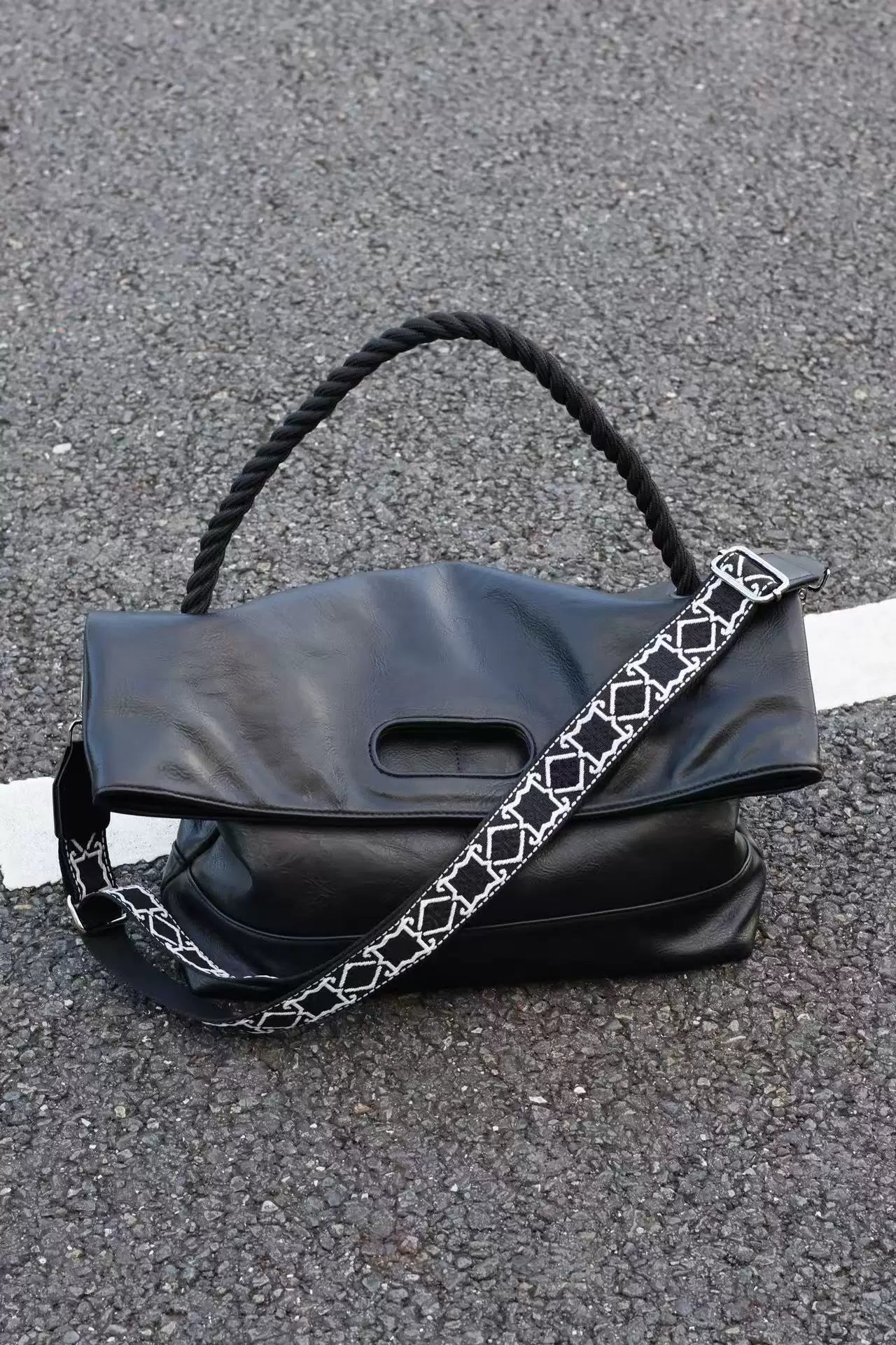 Men's Synthetic Leather Large Casual Commuter Crossbody Bag