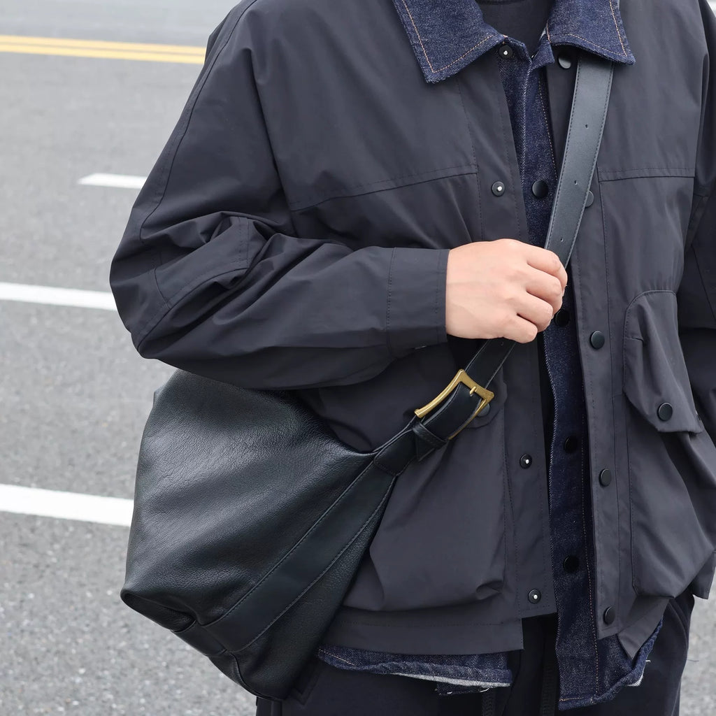 Men's Soft Synthetic Leather Large Casual Shoulder Crossbody Bag