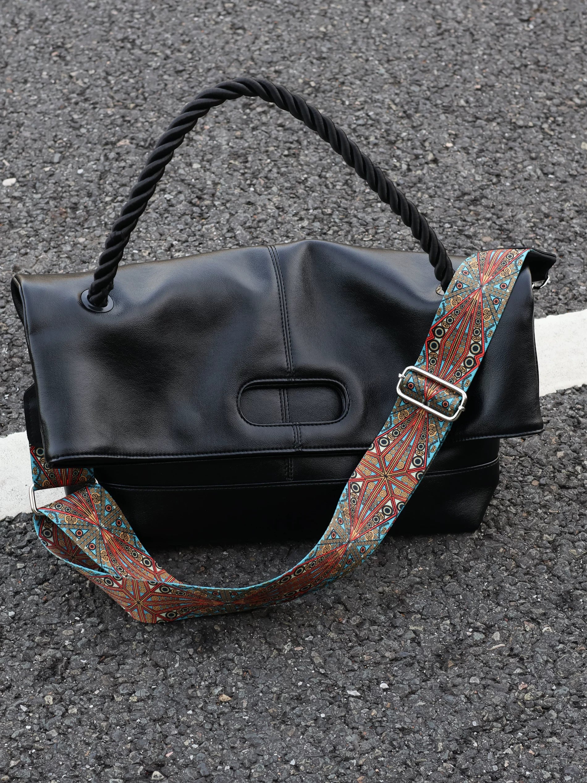 Men's Genuine Cowhide Leather Large Messenger Crossbody Bag
