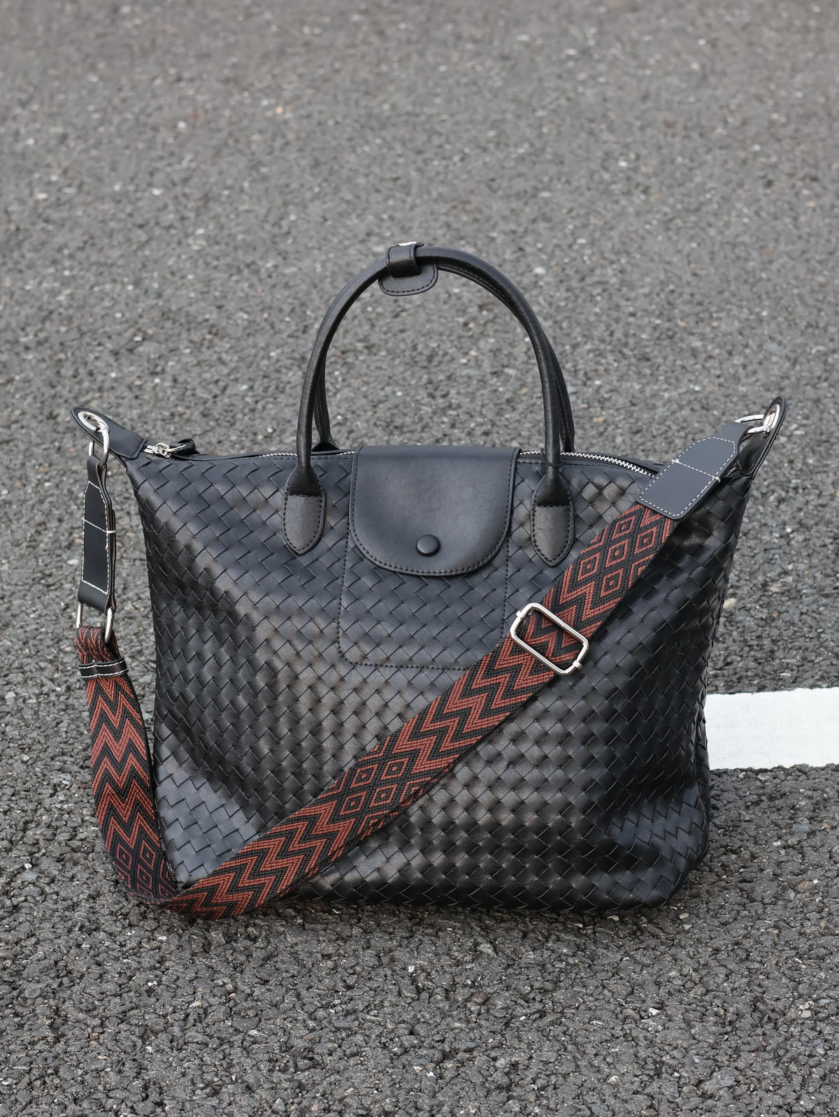 Men's Large Casual Woven Dumpling Crossbody Bag