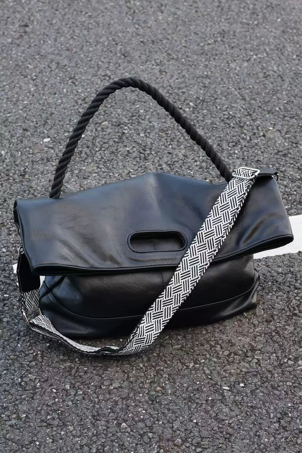 Men's Synthetic Leather Large Casual Commuter Crossbody Bag
