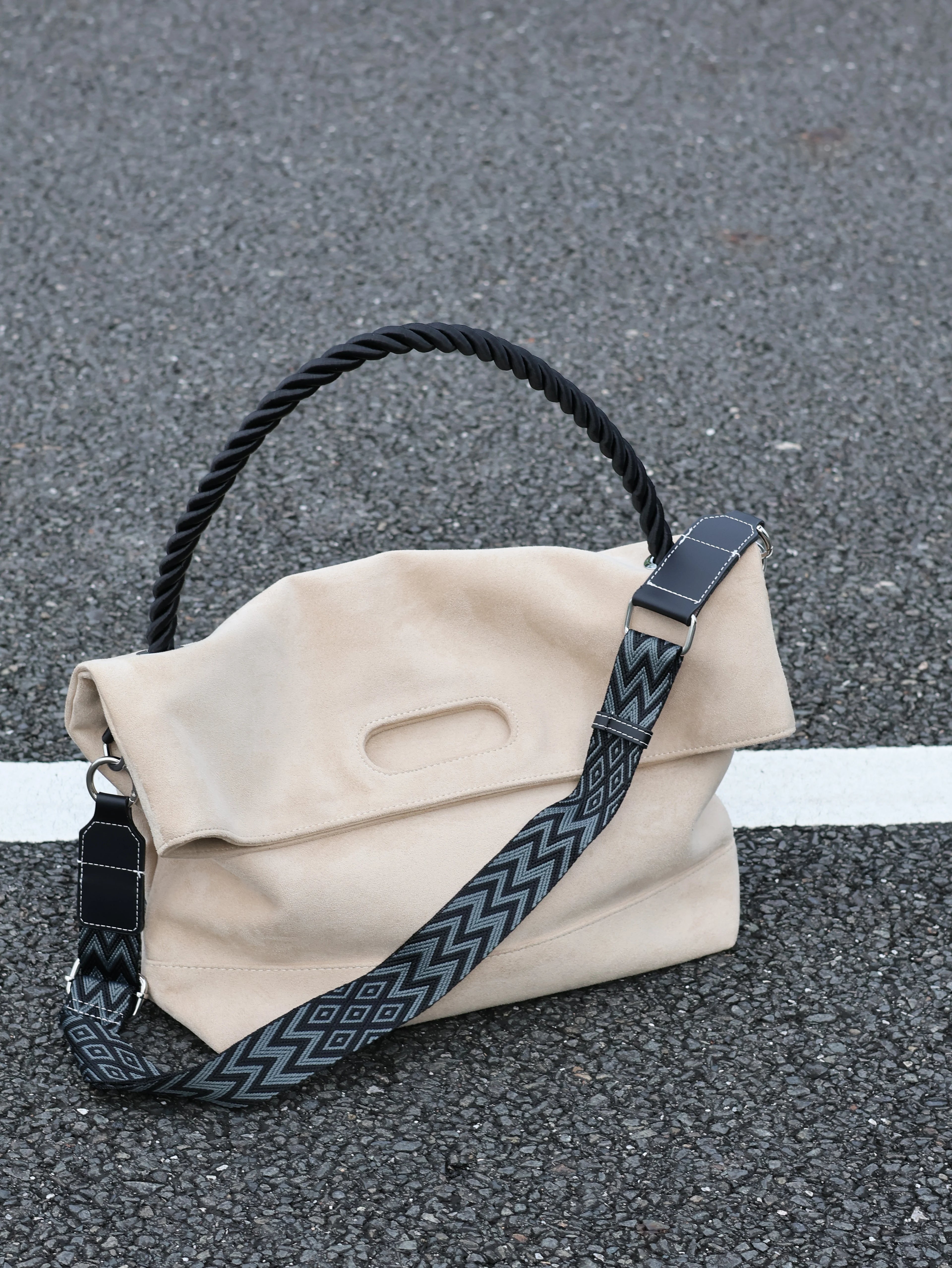 Men's Suede Large Casual Shoulder Crossbody Bag