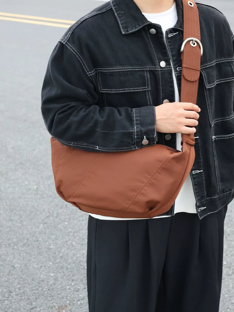 Men's Oxford Casual Commuter Dumpling Crossbody Bag
