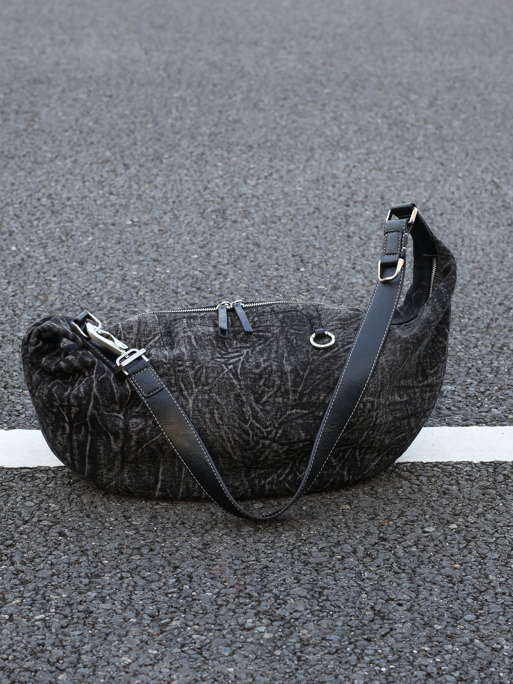 Men's Denim Casual Dumpling Crossbody Bag