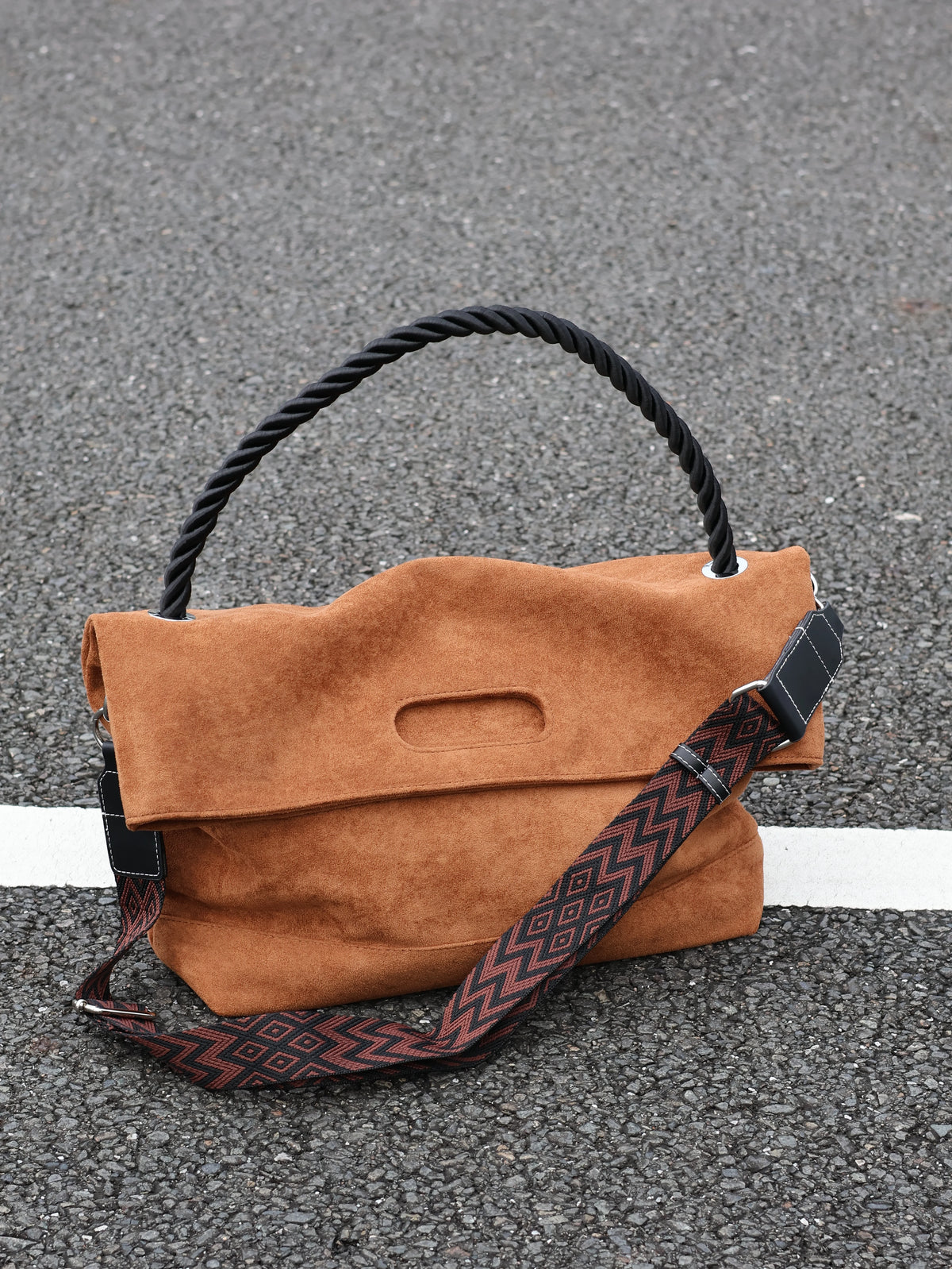 Men's Suede Large Casual Shoulder Crossbody Bag