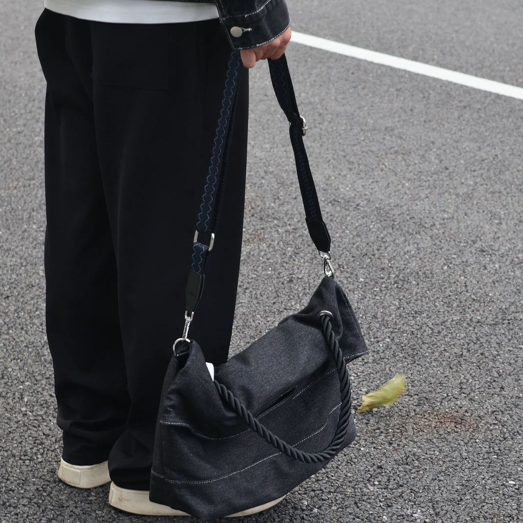 Men's Denim Large Casual Shoulder Crossbody Bag